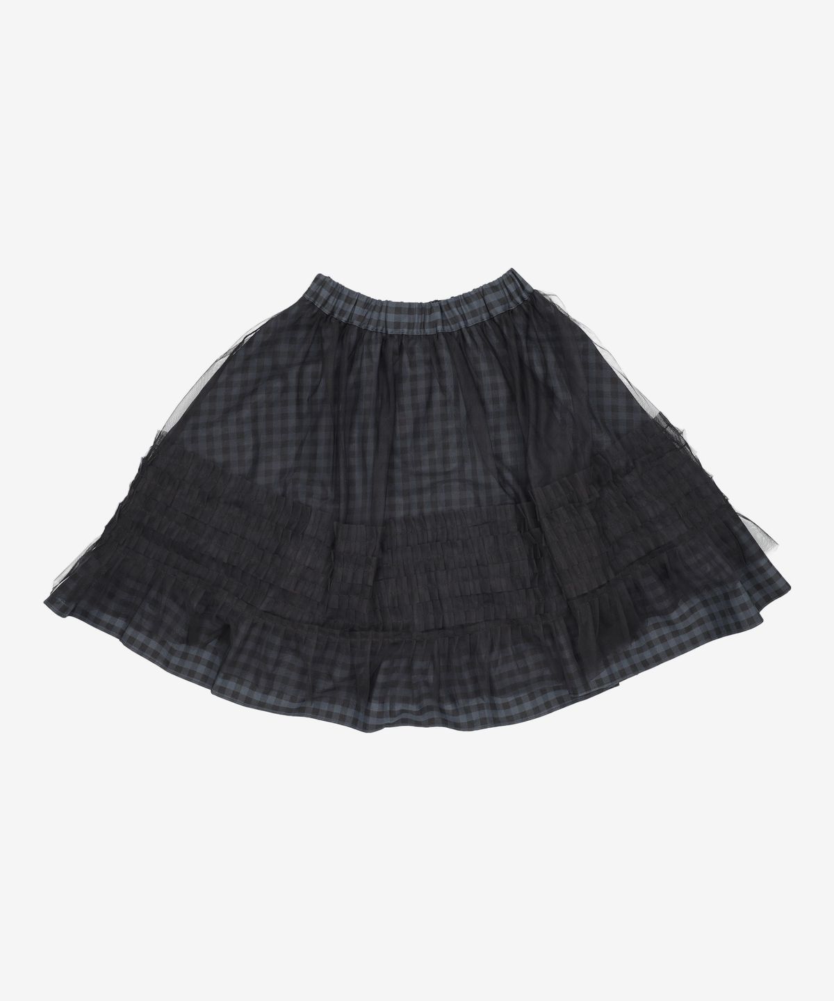오헤시오(OHESHIO) LAYERED SHEER FRILL SKIRT, BLACK XS