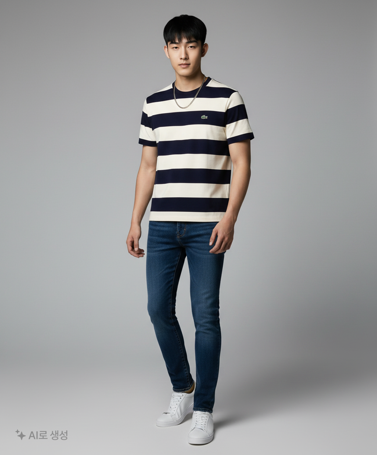 라코스테(LACOSTE) 남성 볼드 스트라이프 반팔 티셔츠 TH443E-52G 166 5