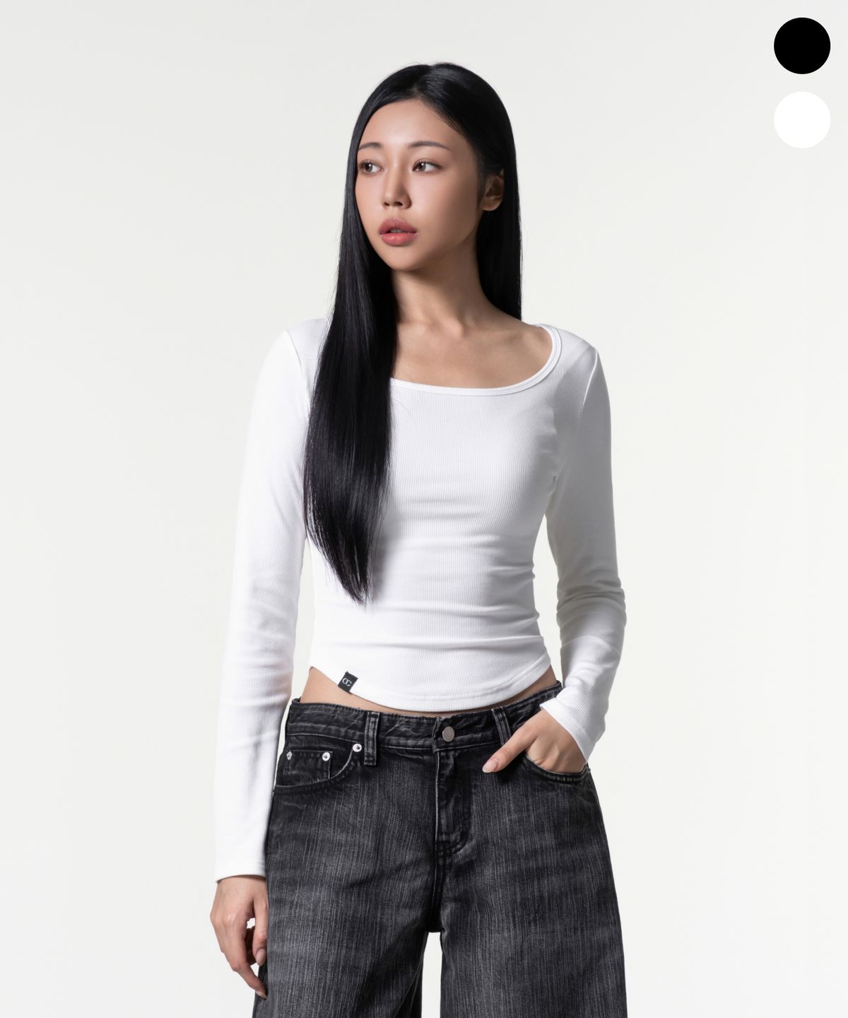 어센더(ASCENDER) (W) 골지 와이드넥 데일리 롱슬리브 2color
