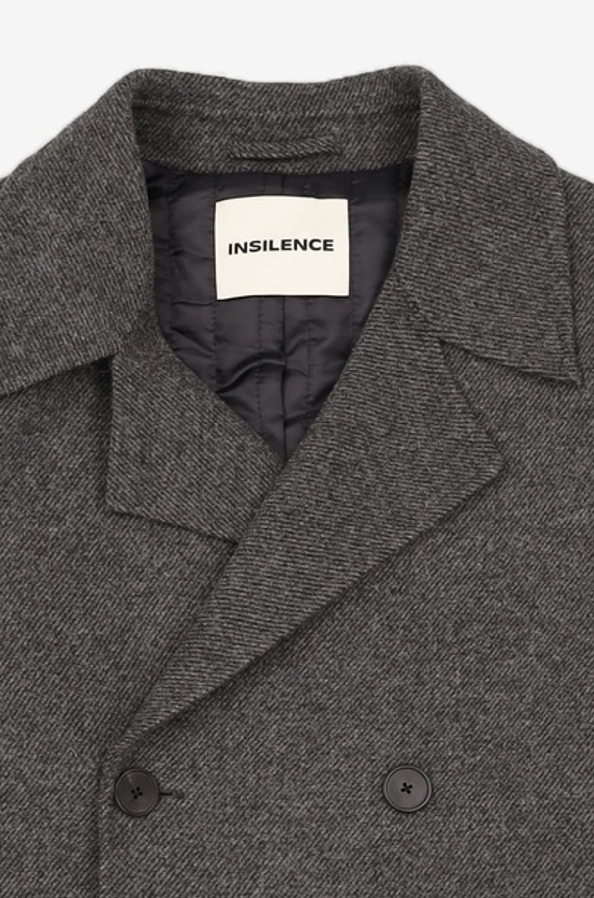 인사일런스(INSILENCE) 핸드메이드 더블 코트 MELANGE GREY M