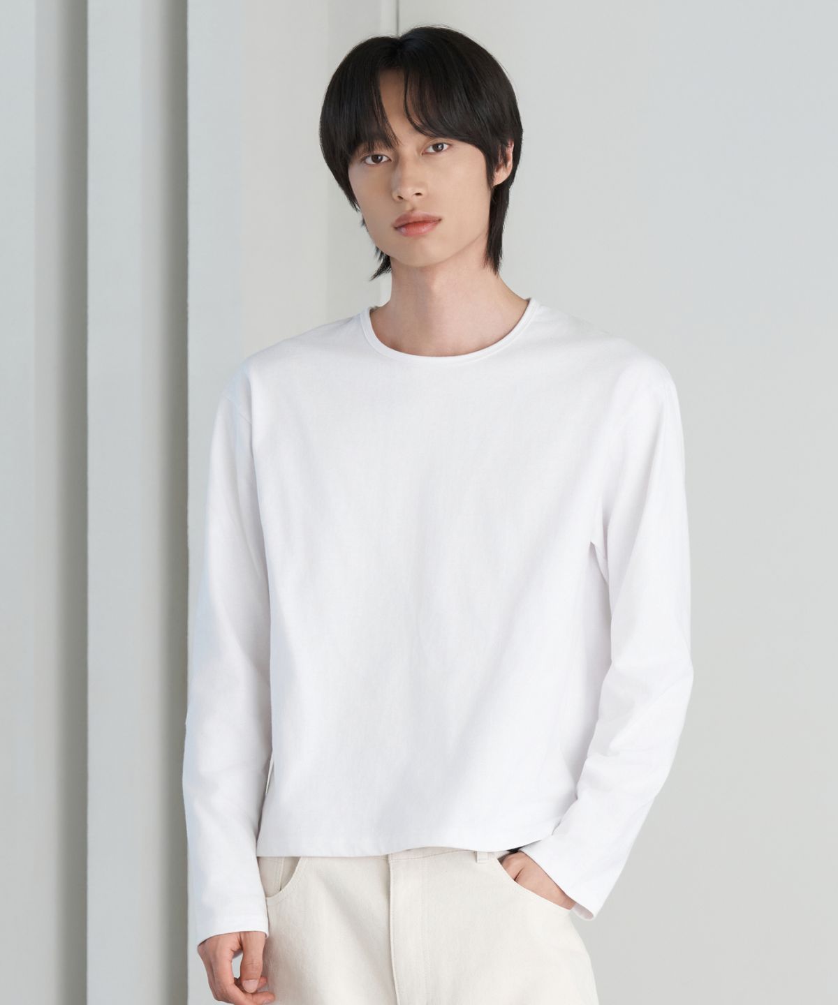효지(HYOJI) 26 FW 유넥 롱슬리브 크롭 티셔츠 (3컬러)