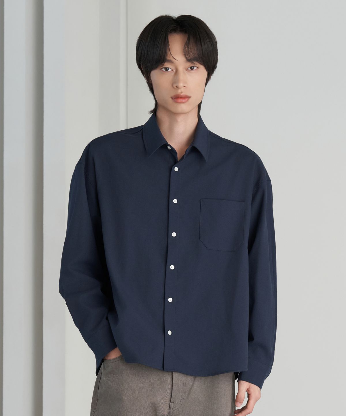 효지(HYOJI) 26 FW 세미 크롭 옥스포드 셔츠 (5컬러)