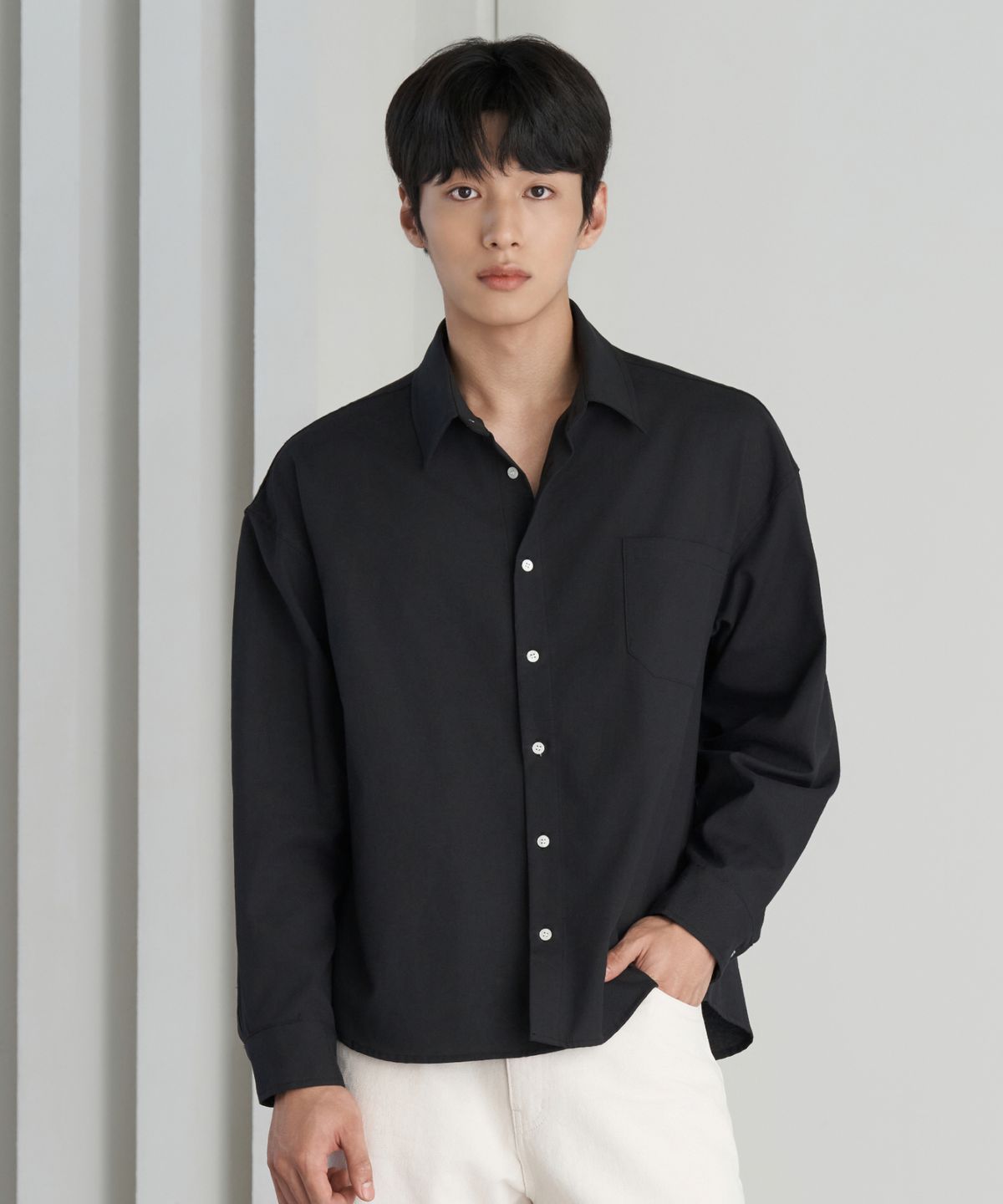 효지(HYOJI) 26 FW 세미 크롭 옥스포드 셔츠 (5컬러)