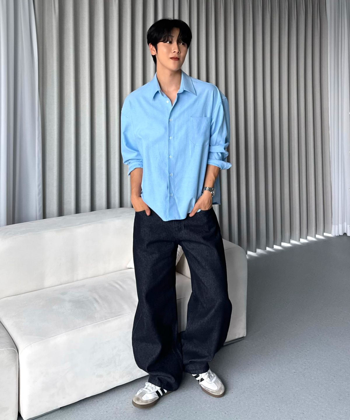 효지(HYOJI) 26 FW 세미 크롭 옥스포드 셔츠 (5컬러)