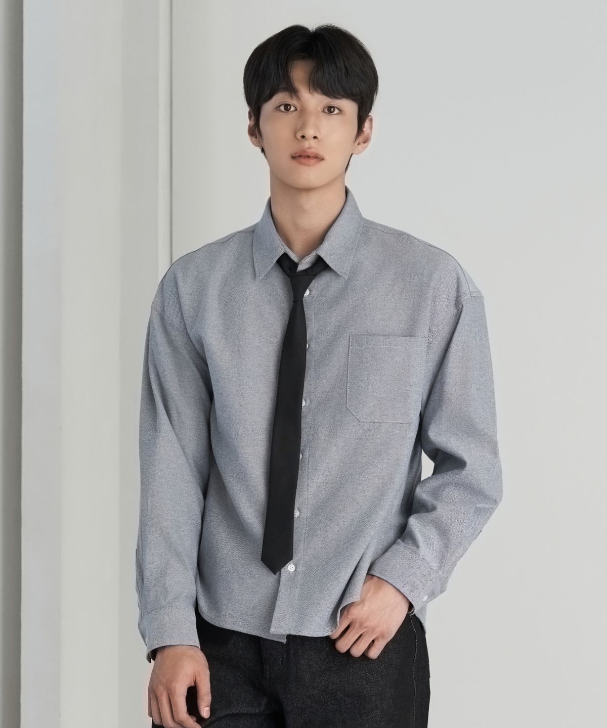 효지(HYOJI) 26 FW 세미 크롭 옥스포드 셔츠 (5컬러)