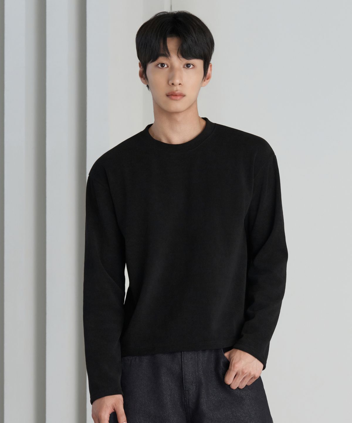효지(HYOJI) 26 FW 골지 라운드 크롭 티셔츠 (3컬러)