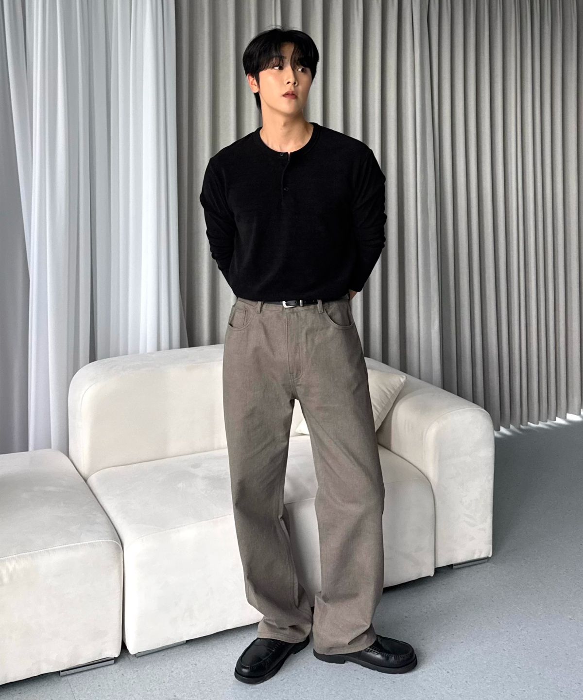 효지(HYOJI) 26 FW 골지 헨리넥 크롭 티셔츠 (3컬러)