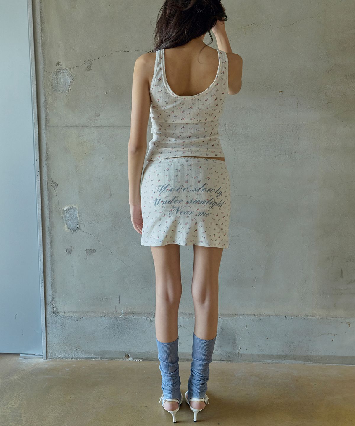 페이네틱(PAINETIC) Lace trim Print Mini Skirts (IVORY)