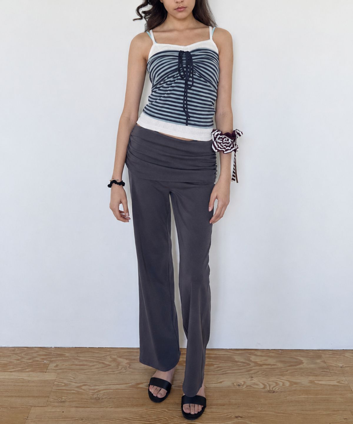 페이네틱(PAINETIC) Ruched Tie Pants