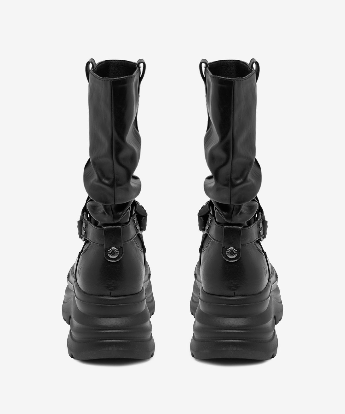오찌(OTZ) 3300 슬라우치 플랫폼 레더 부츠 블랙 OZPUGA393A