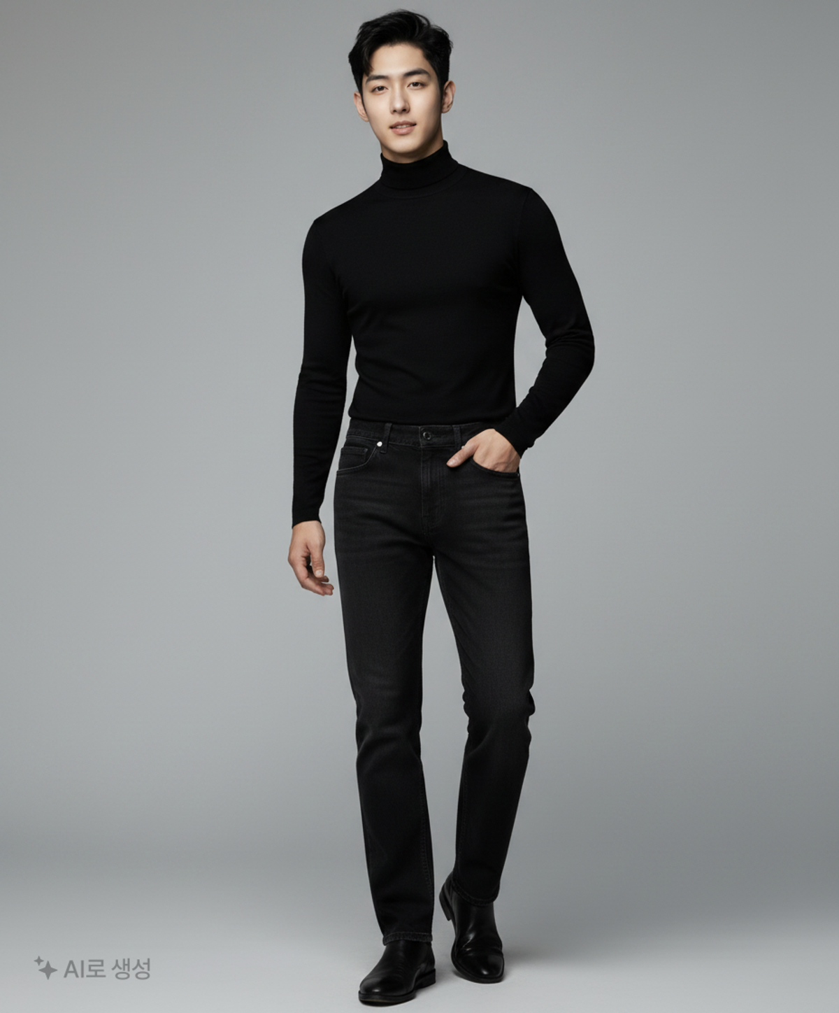 무신사 스탠다드(MUSINSA STANDARD) CALIK 슬림 크롭 데님 팬츠 [블랙] 30