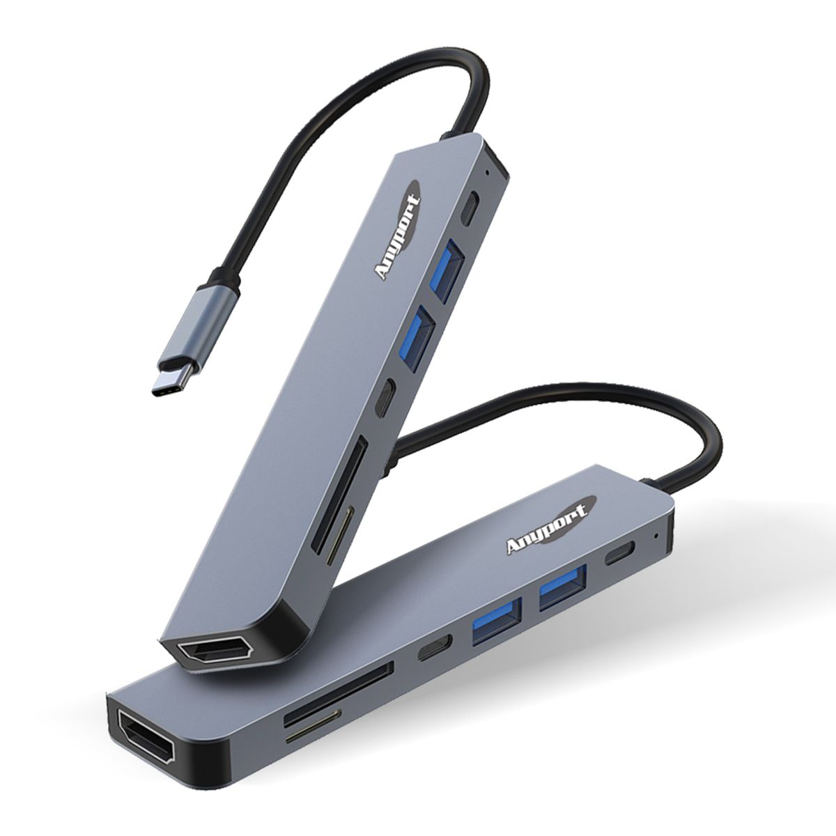 애니포트(ANYPORT) AP-TC71UHP USB3.0 카드리더 OTT지원 C타입허브 모니터확장