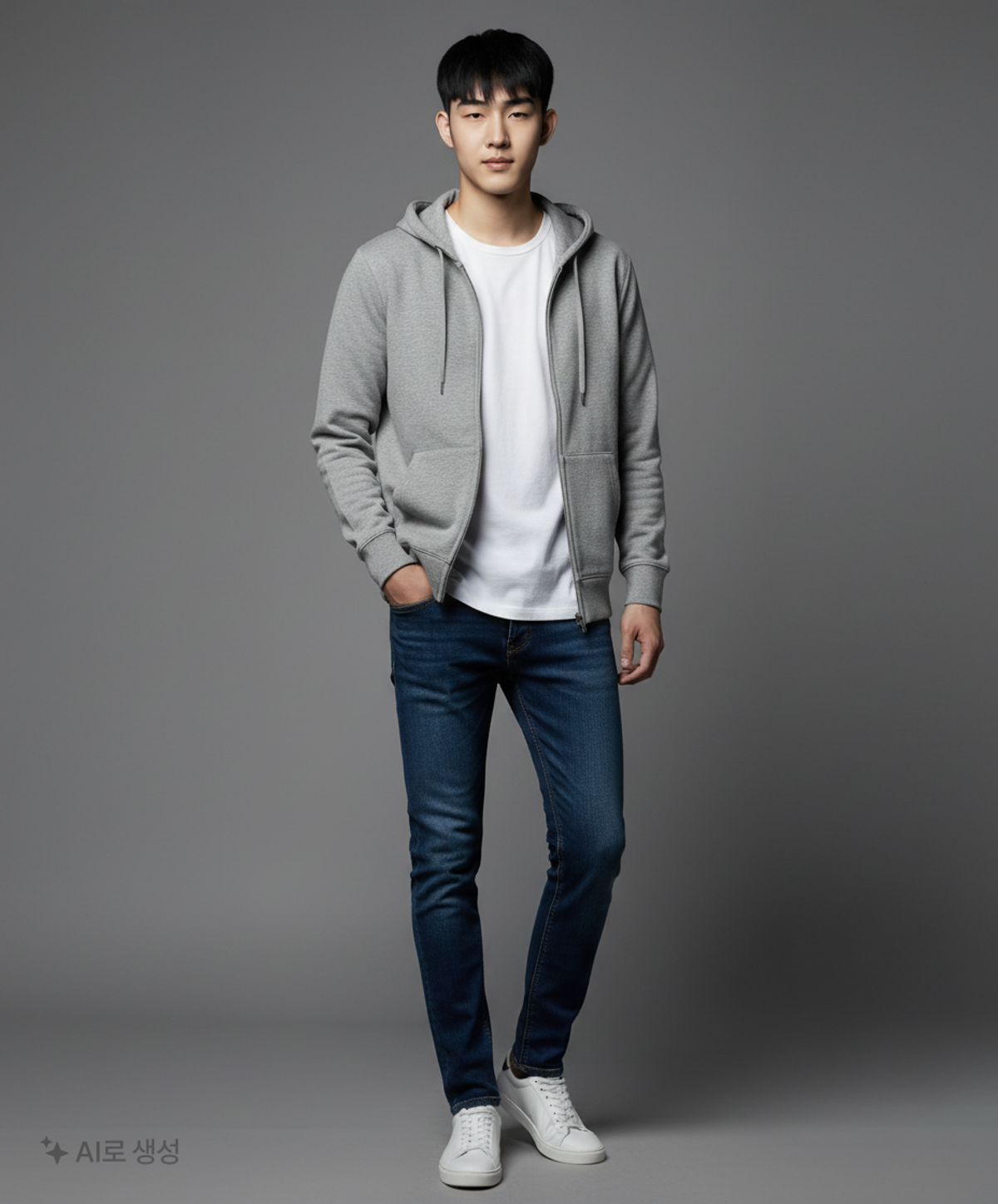 멜란지 마스터(MELANGE MASTER) 후드 집업 L