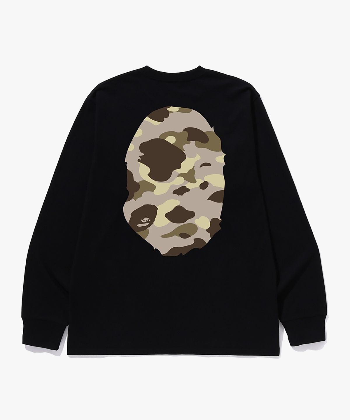베이프(BAPE) 컬러 카모 빅 에이프 헤드 롱 슬리브 티셔츠(M) BLACK/BROWN