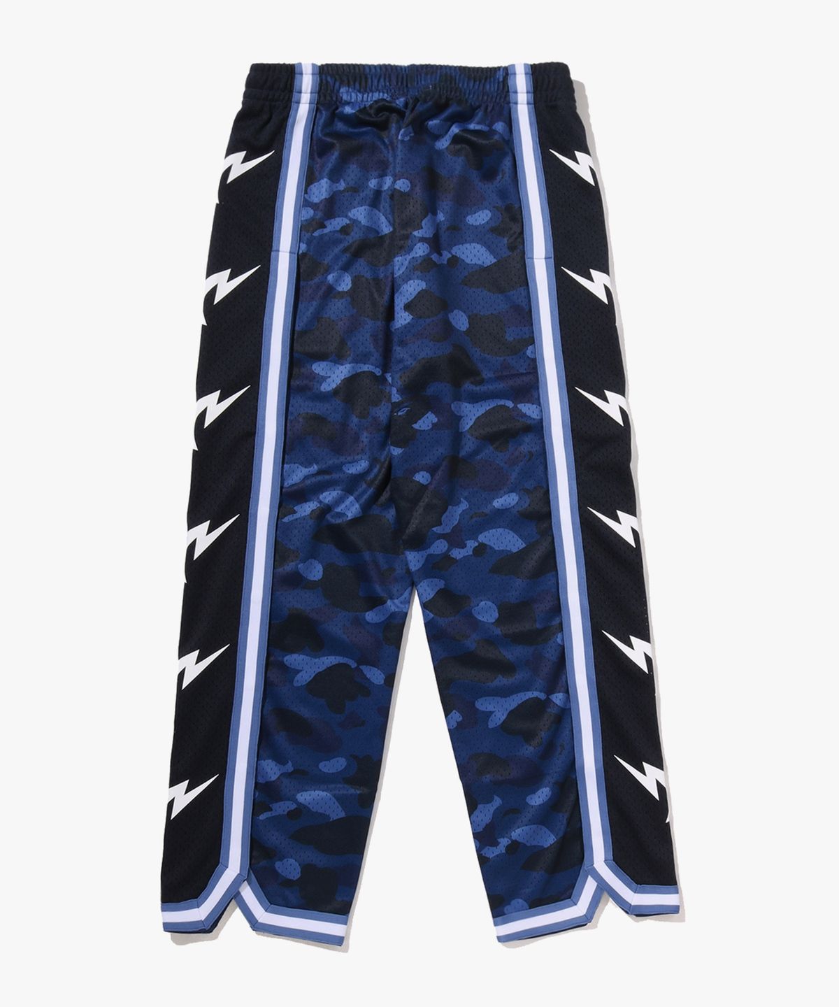 베이프(BAPE) 컬러 카모 메쉬 하이 스플릿 스냅버튼 릴렉스트 핏 팬츠(M) NAVY