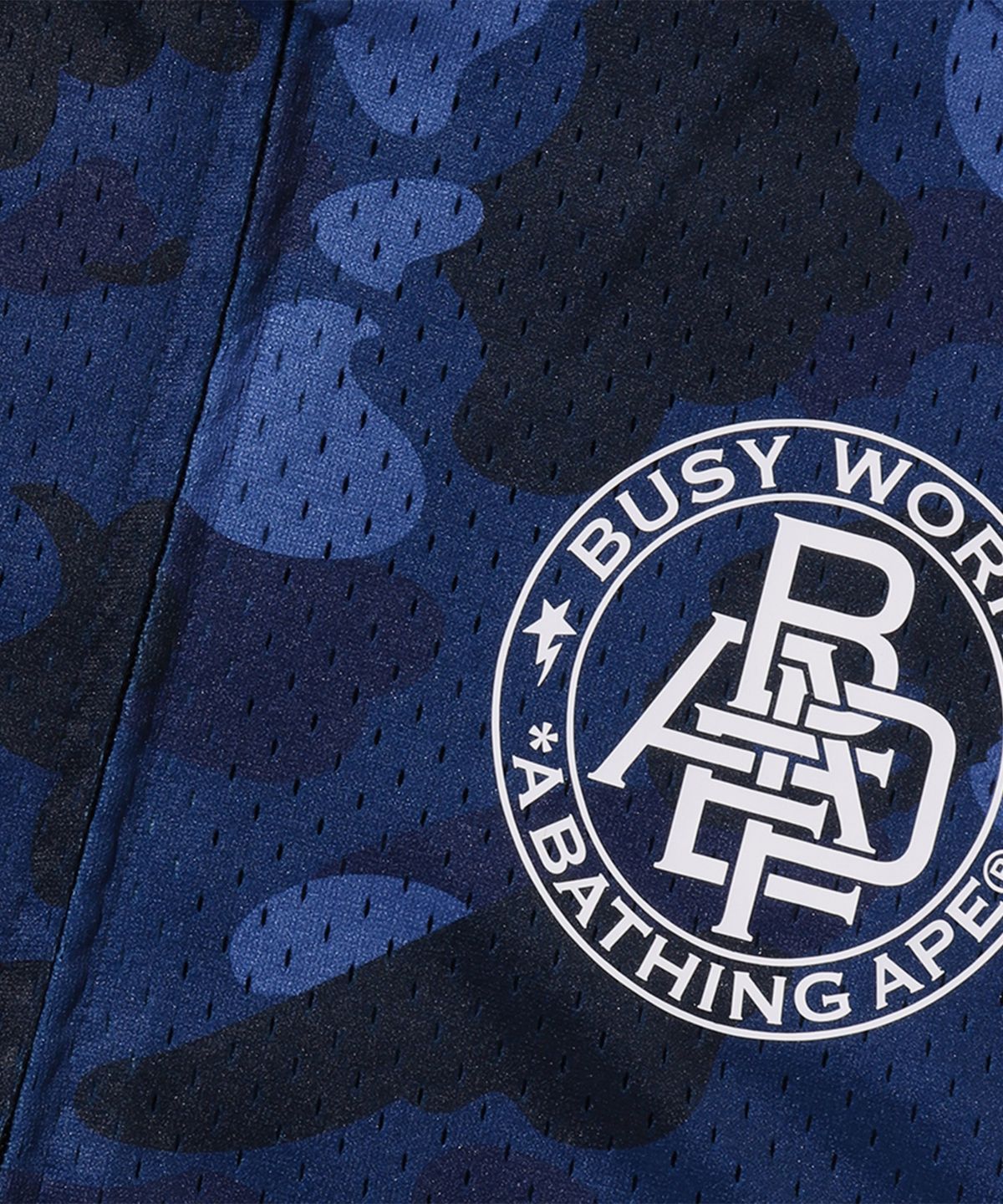베이프(BAPE) 컬러 카모 메쉬 릴렉스드 핏 트랙 자켓(M) NAVY