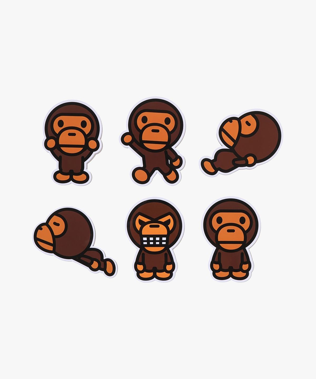 베이프(BAPE) 마일로 스티커 Set BROWN