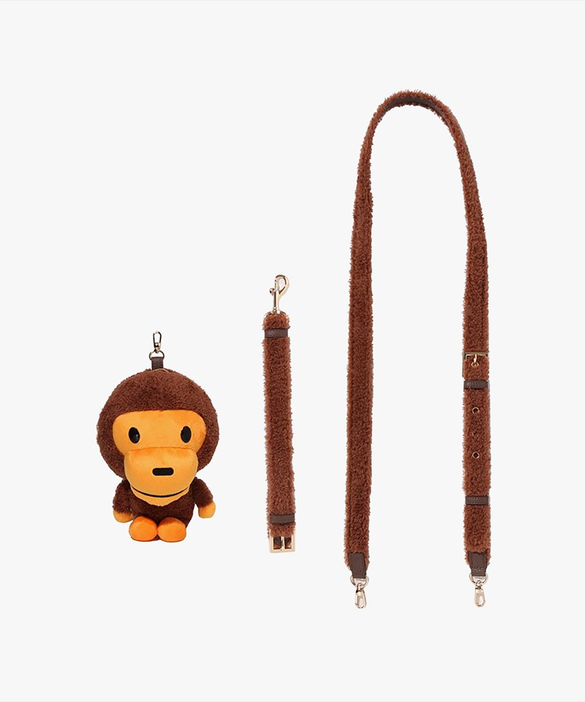 베이프(BAPE) 베이비 마일로 플러쉬 돌 백 BROWN