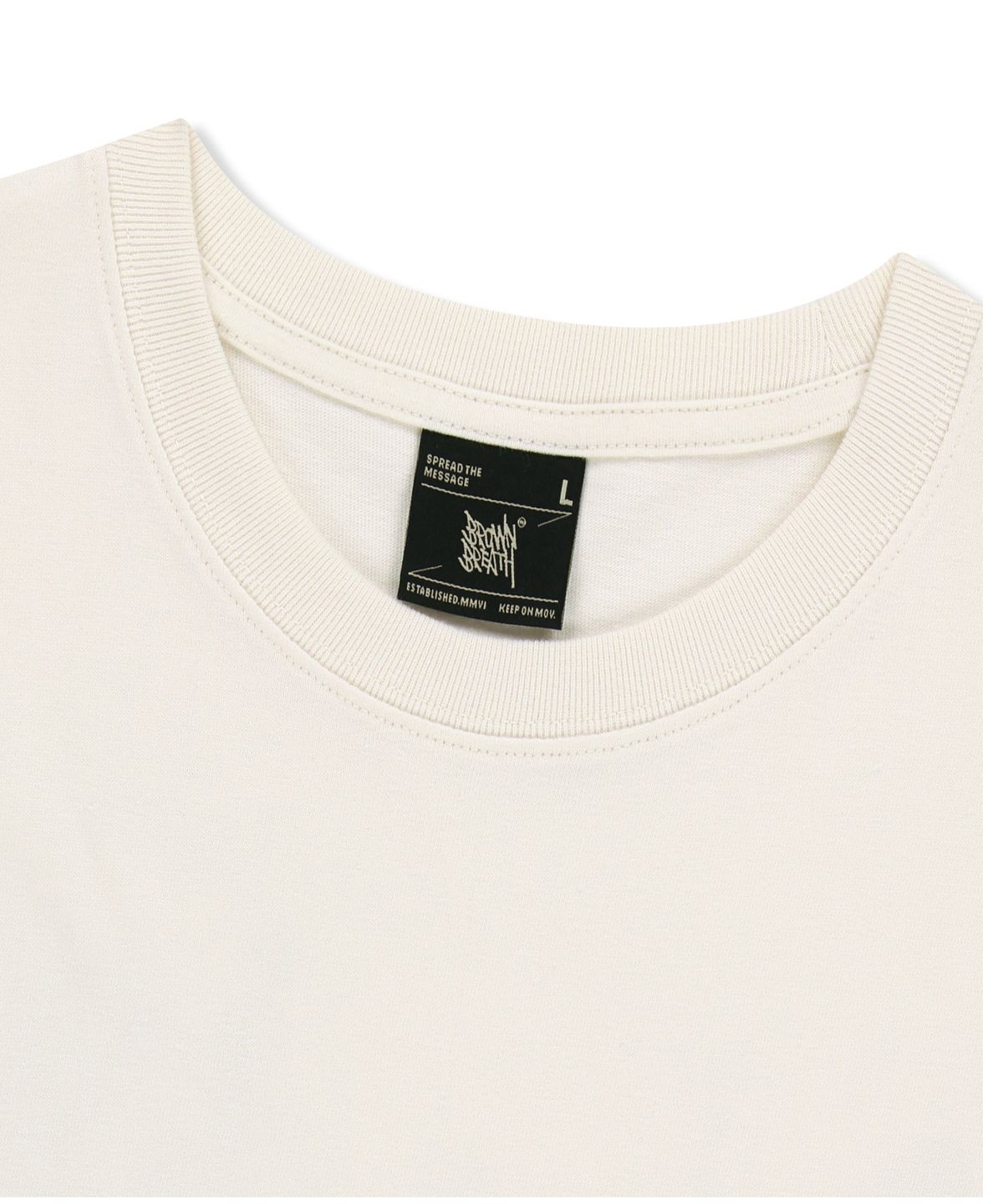 브라운브레스(BROWNBREATH) BB 20TH MESSAGE TAG LONGSLEEVE - CREAM