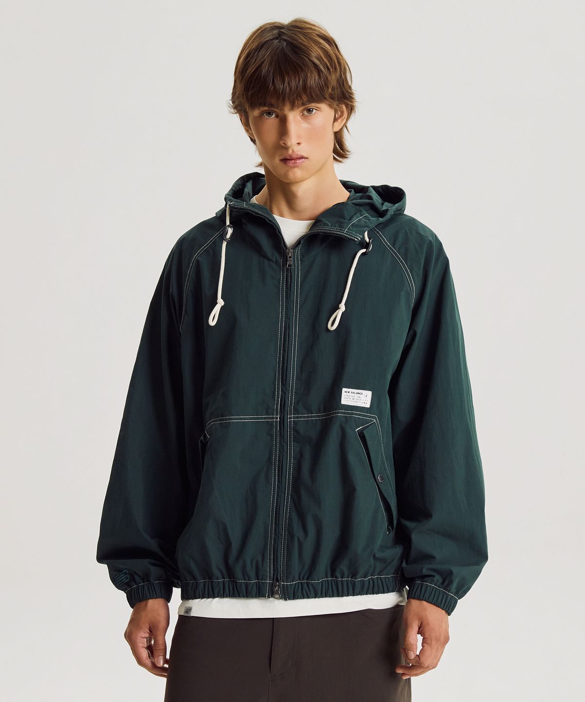 뉴발란스(NEW BALANCE) NBNAG31853 / UNI 모닝레이브 워시드 후디드 자켓 (HUNTER)