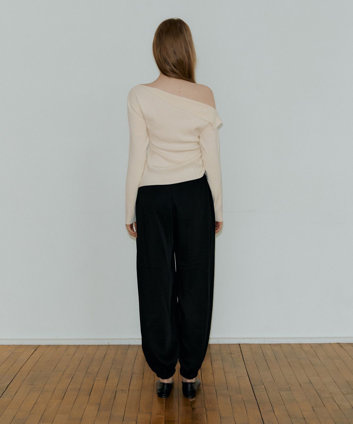 리올그(REORG) PAP SHIRRING HAREM PANTS BLACK