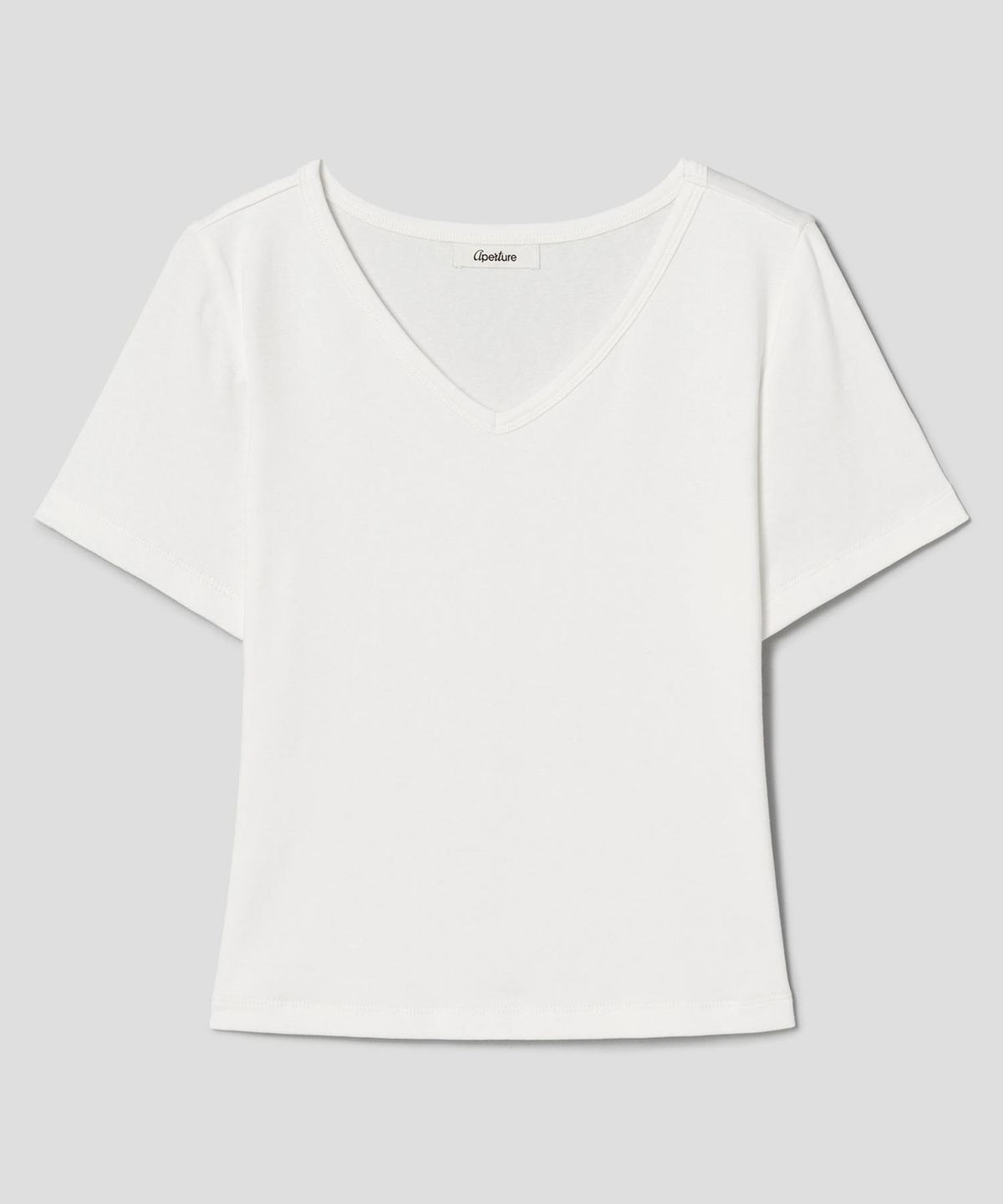디애퍼처(THE APERTURE) Classic VNeck T Shirt  White (TA6742A101)