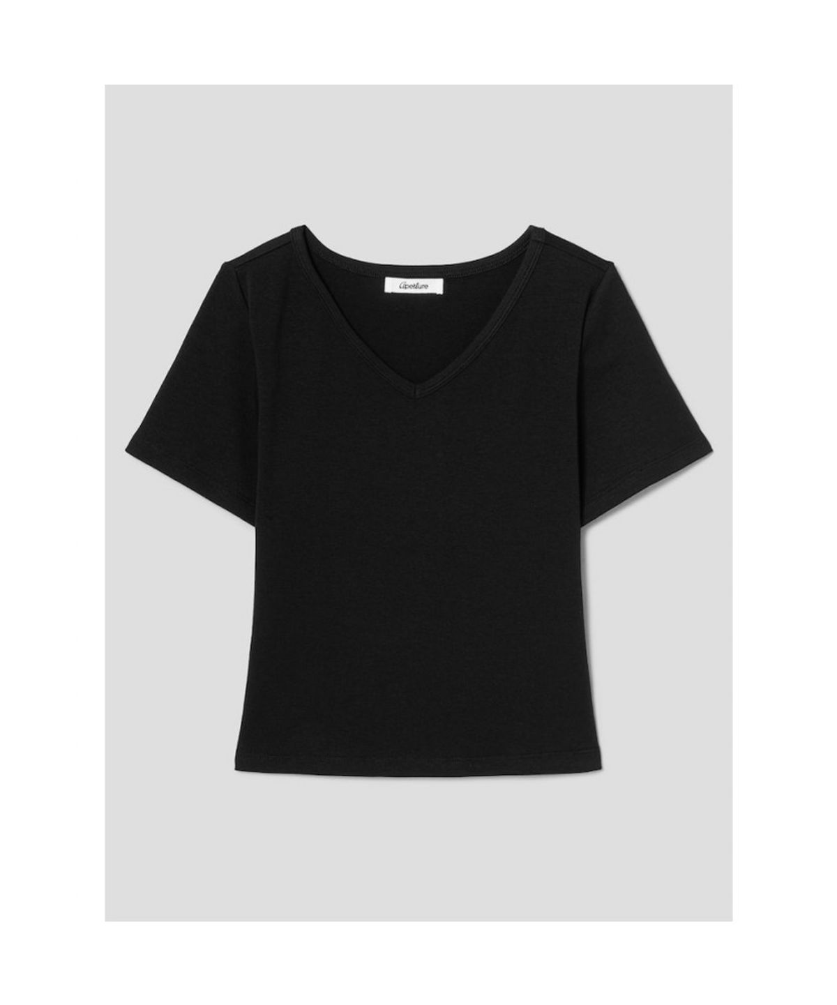 디애퍼처(THE APERTURE) Classic VNeck T Shirt  Black (TA6742A105)