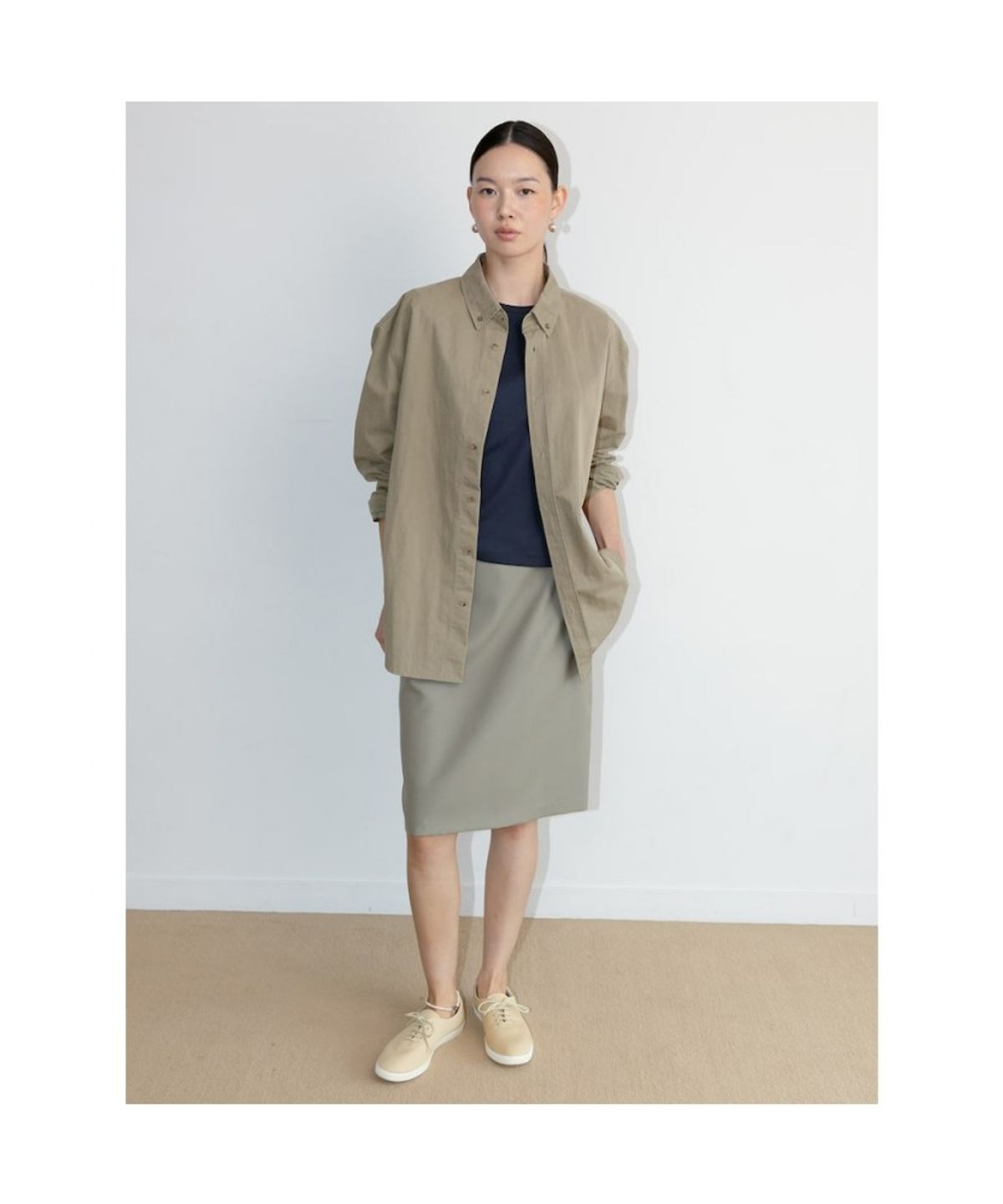 디애퍼처(THE APERTURE) Murphy Cotton Shirt  Beige (TA6764A03A)