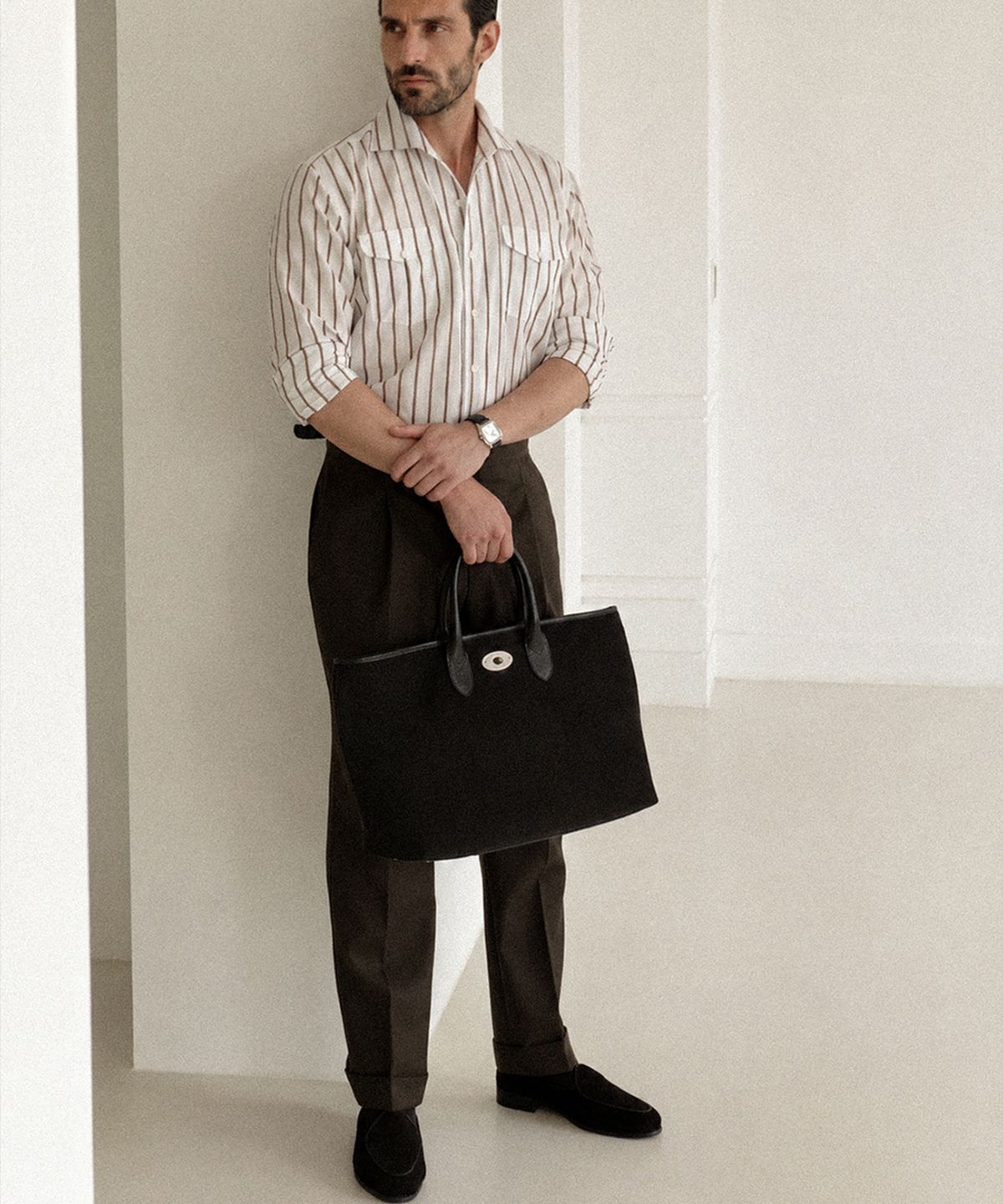 올클래식(ALLCLASSIC) Brera tote bag #1 [Black suede]