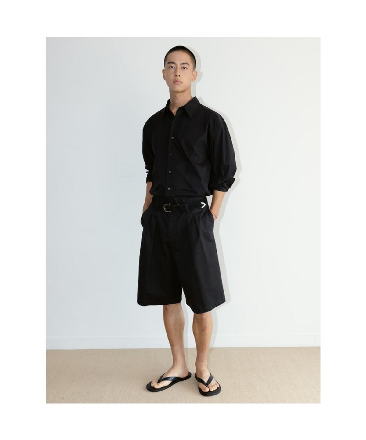 디애퍼처(THE APERTURE) [Unisex] Washing Bermuda Pants  Black (TA6725U025)