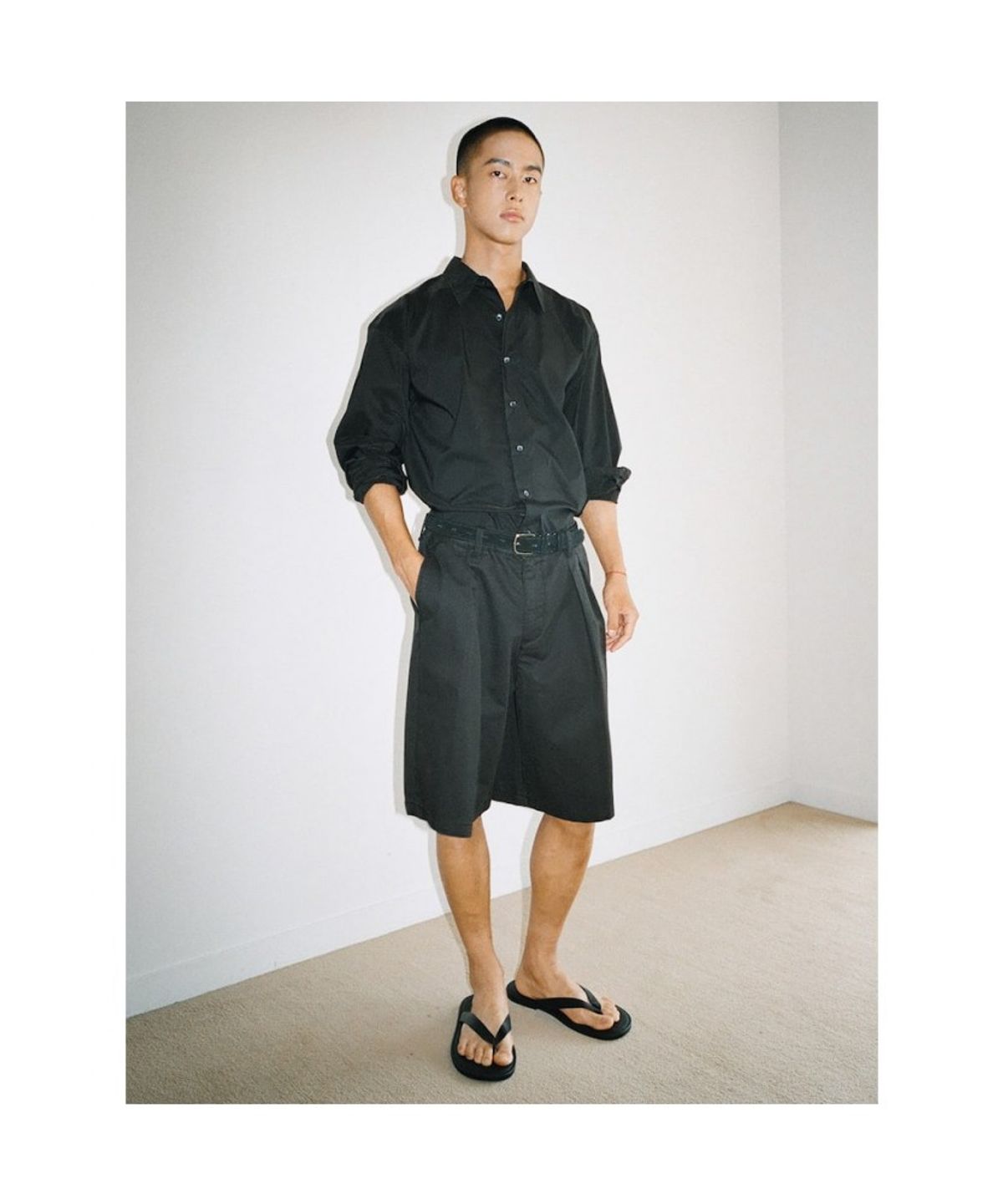 디애퍼처(THE APERTURE) [Unisex] Washing Bermuda Pants  Black (TA6725U025)