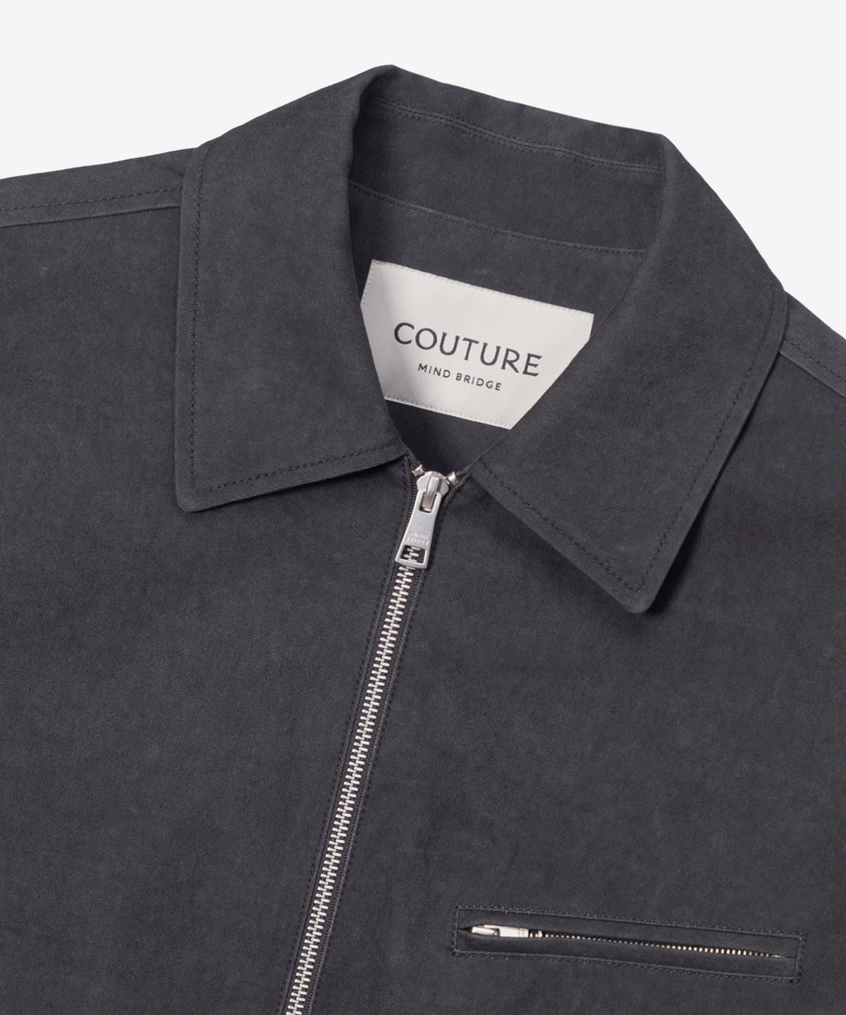 마인드브릿지(MINDBRIDGE) [COUTURE]피그먼트 워싱 집업 세미 오버핏 블루종