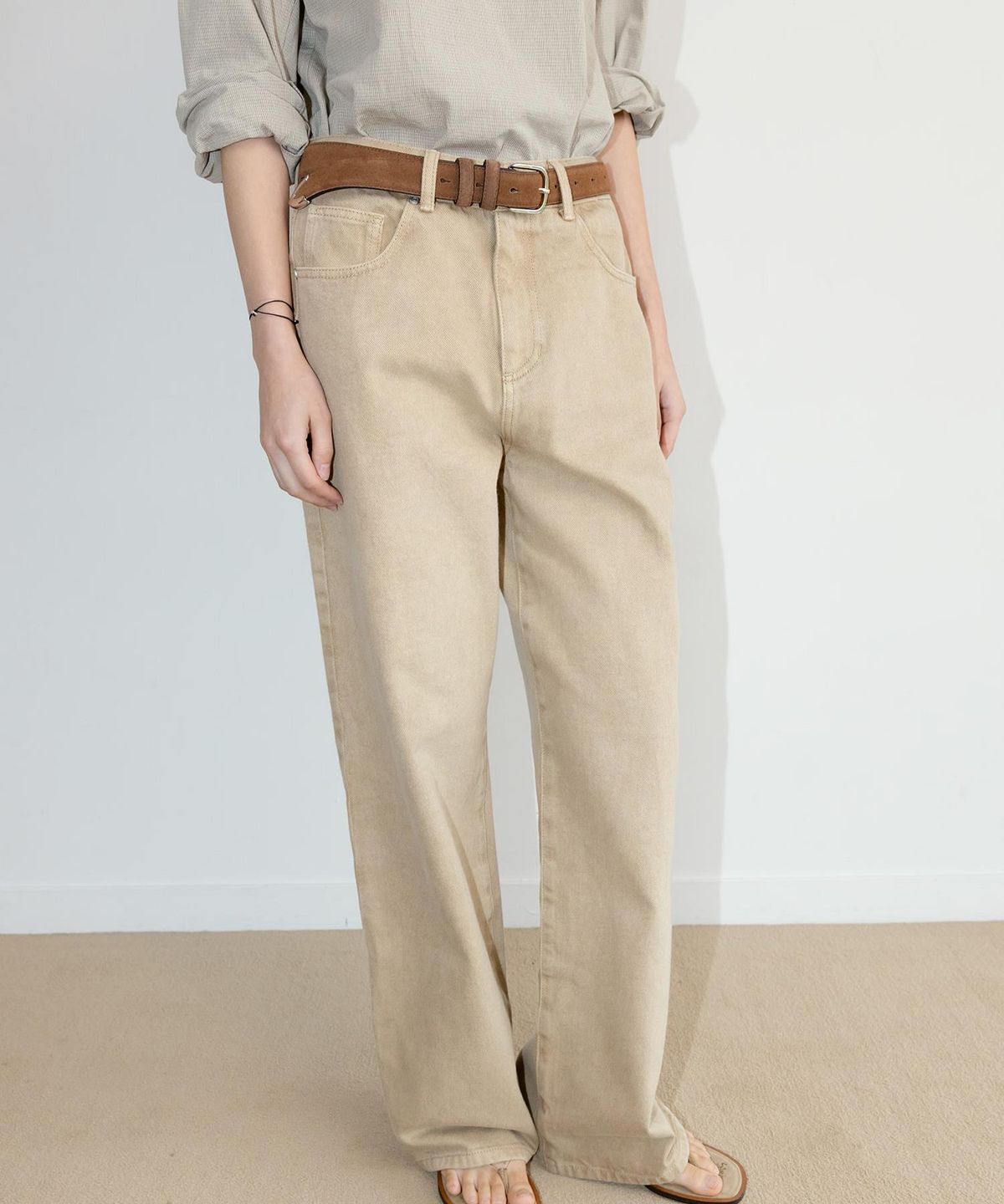 디애퍼처(THE APERTURE) [Unisex] 60S Straight Denim Pants  Beige (TA6721U07A)
