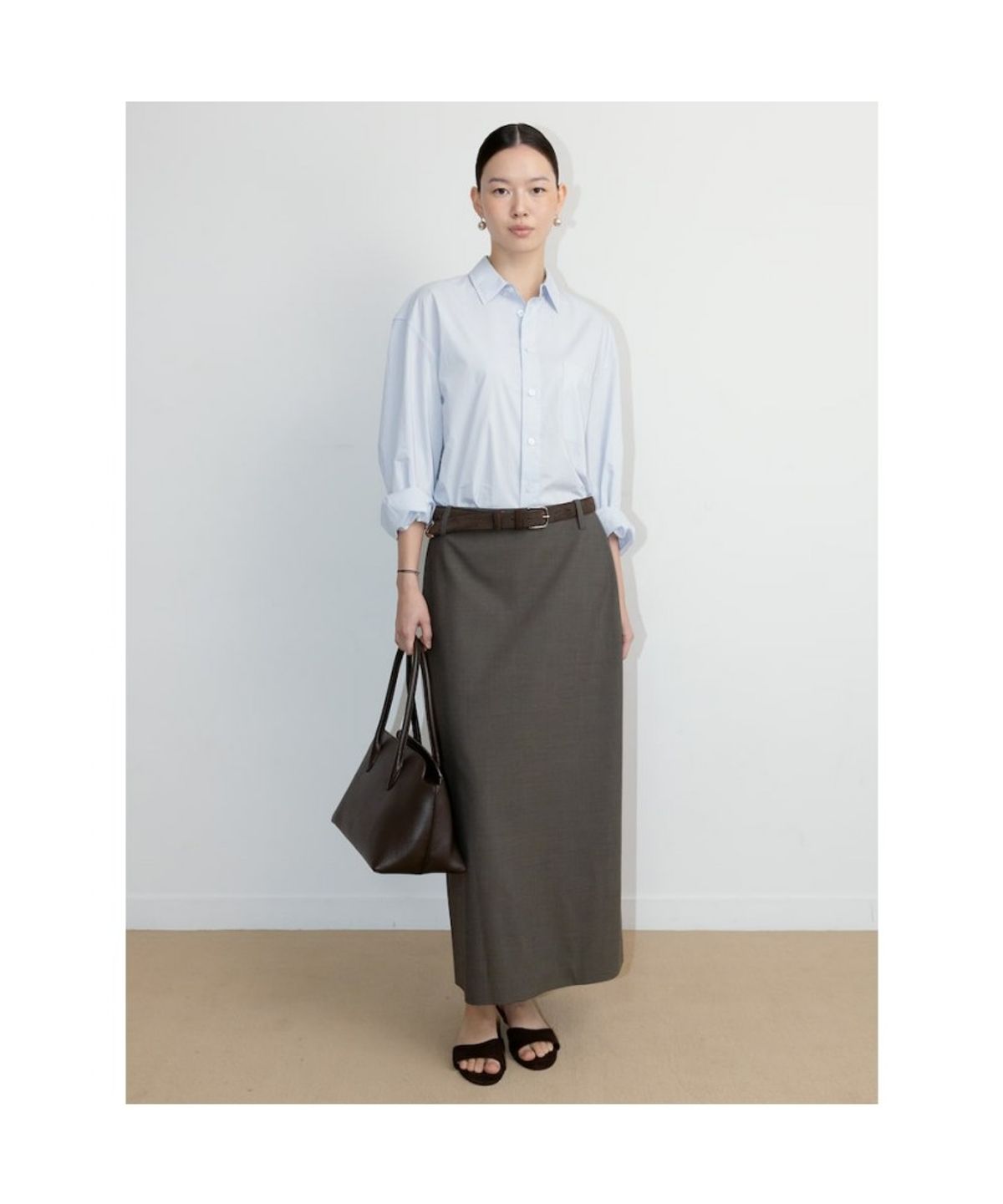 디애퍼처(THE APERTURE) Georgia H Line Skirt  Ash (TA6727A124)