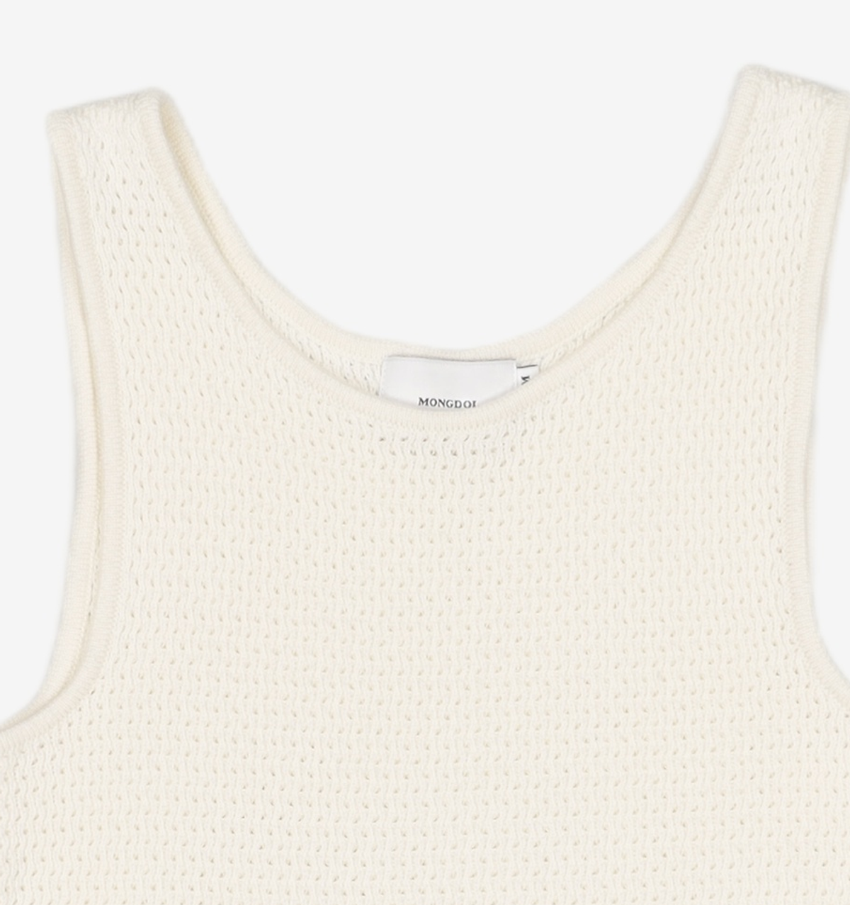 몽돌(MONGDOL) 텍스쳐 슬리브리스 니트 화이트 MDTS026WHITE M