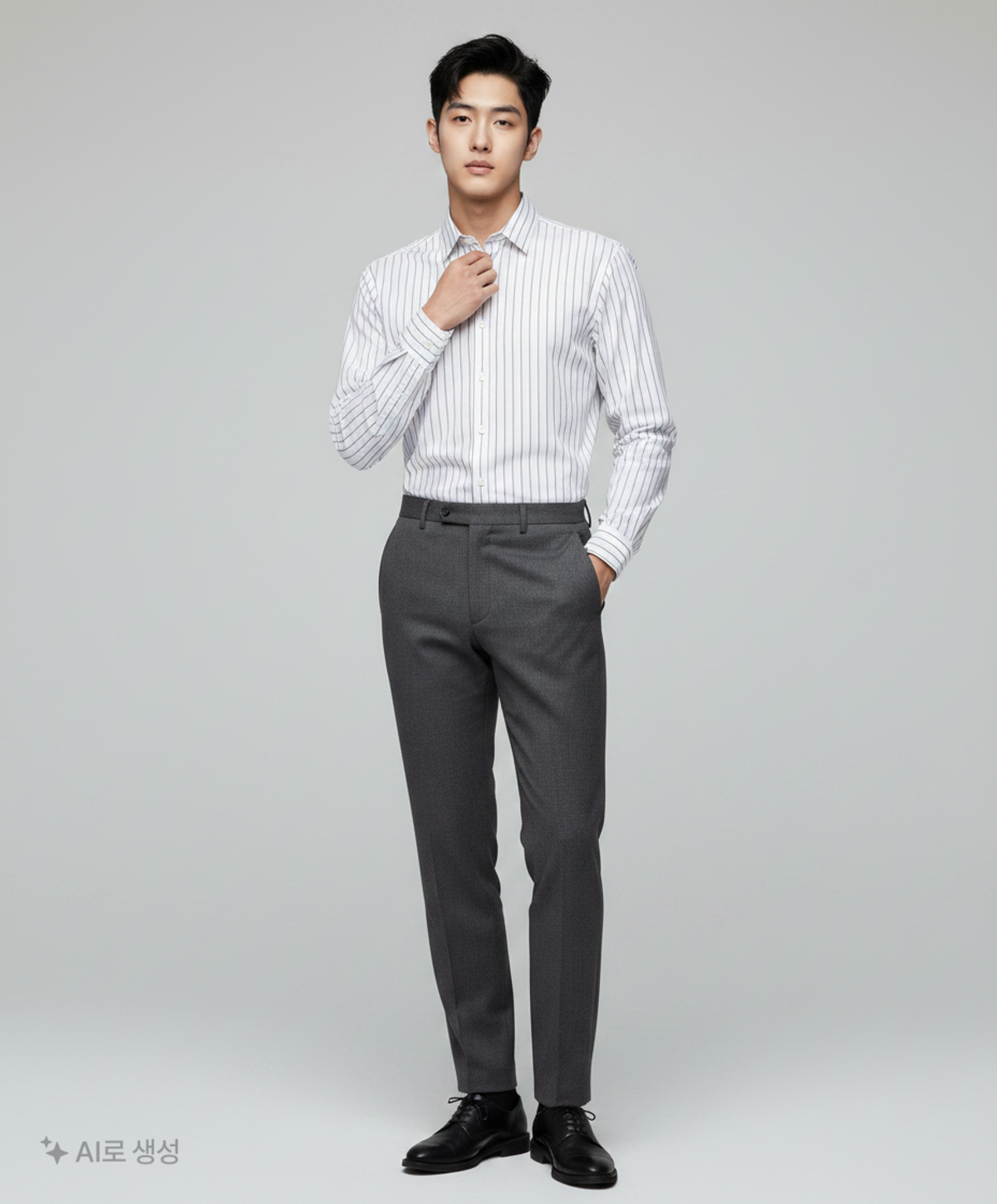 티엔지티(TNGT) Office Stripe Shirt (Dusty Blue) TNSH5F105B2 95