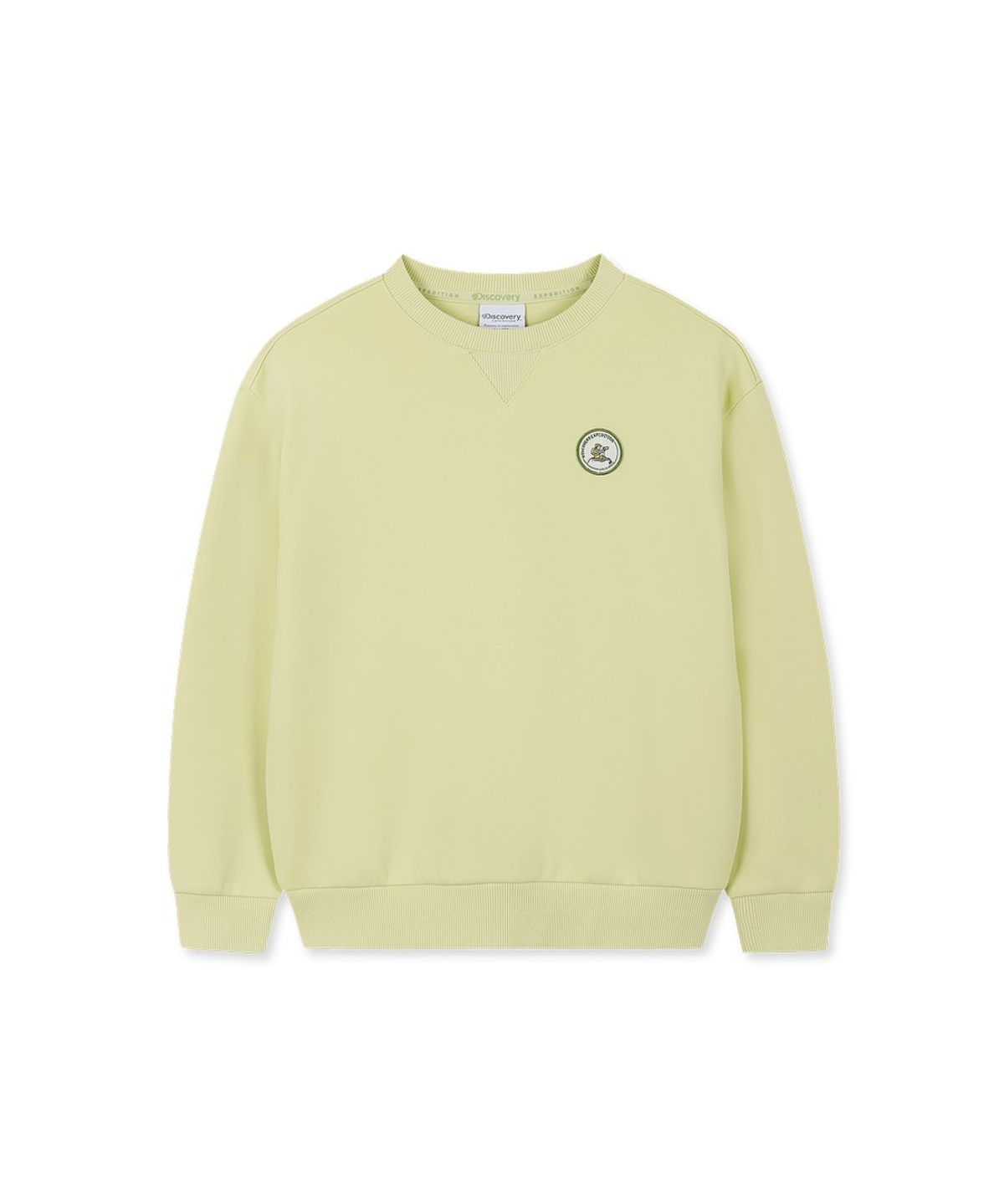 디스커버리 키즈(DISCOVERY KIDS) 키즈 와펜 그래픽 맨투맨 (L.Yellow Green)