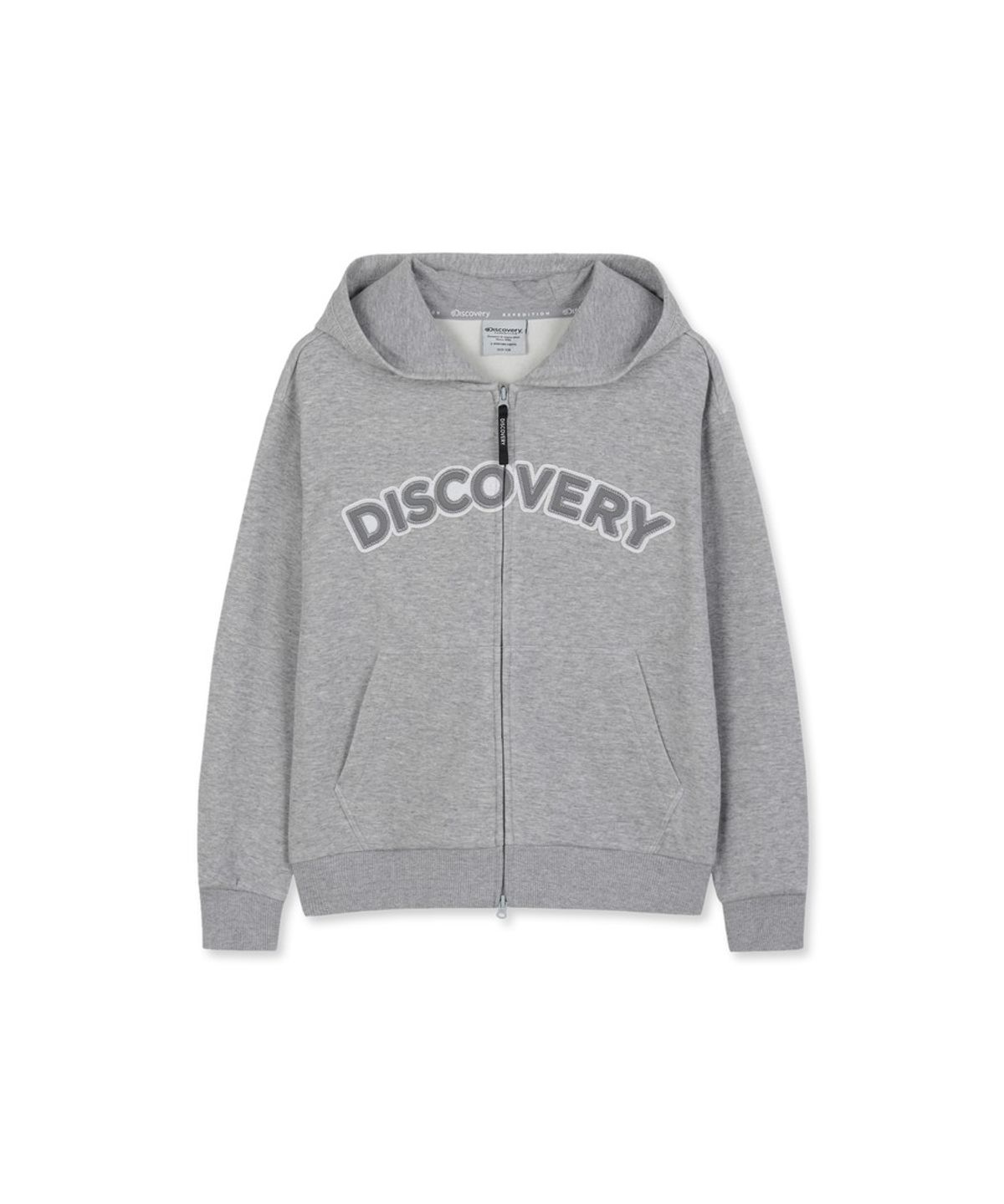디스커버리 키즈(DISCOVERY KIDS) 키즈 에센셜 로고 후드 집업 (M/GREY)