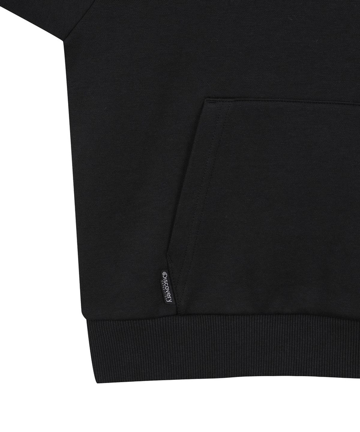 디스커버리 키즈(DISCOVERY KIDS) 키즈 에센셜 스몰로고 후드티셔츠 (BLACK)
