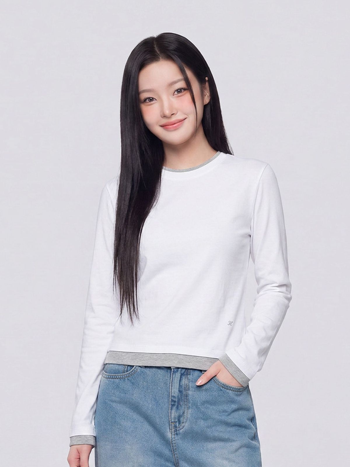 행텐(HANGTEN) 여성 레이어드 롱슬리브 티셔츠_003(10580-131-607-69)