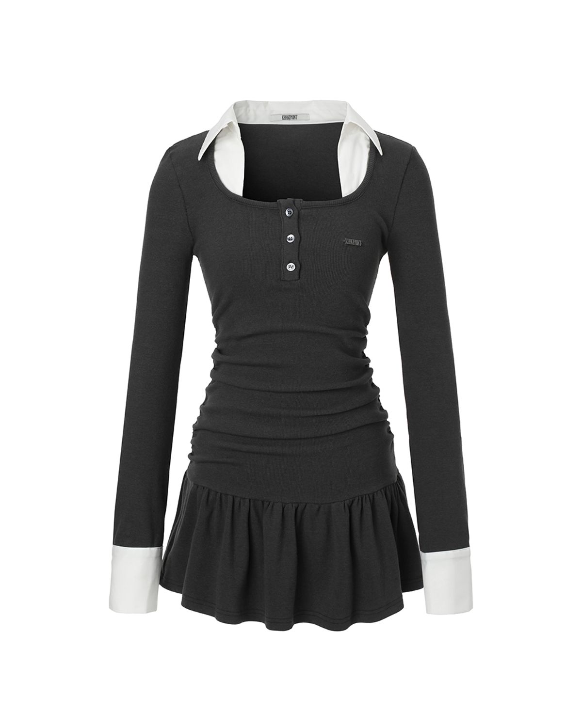 카키포인트(KHAKIPOINT) Overlay Mini Dress (charcoal)