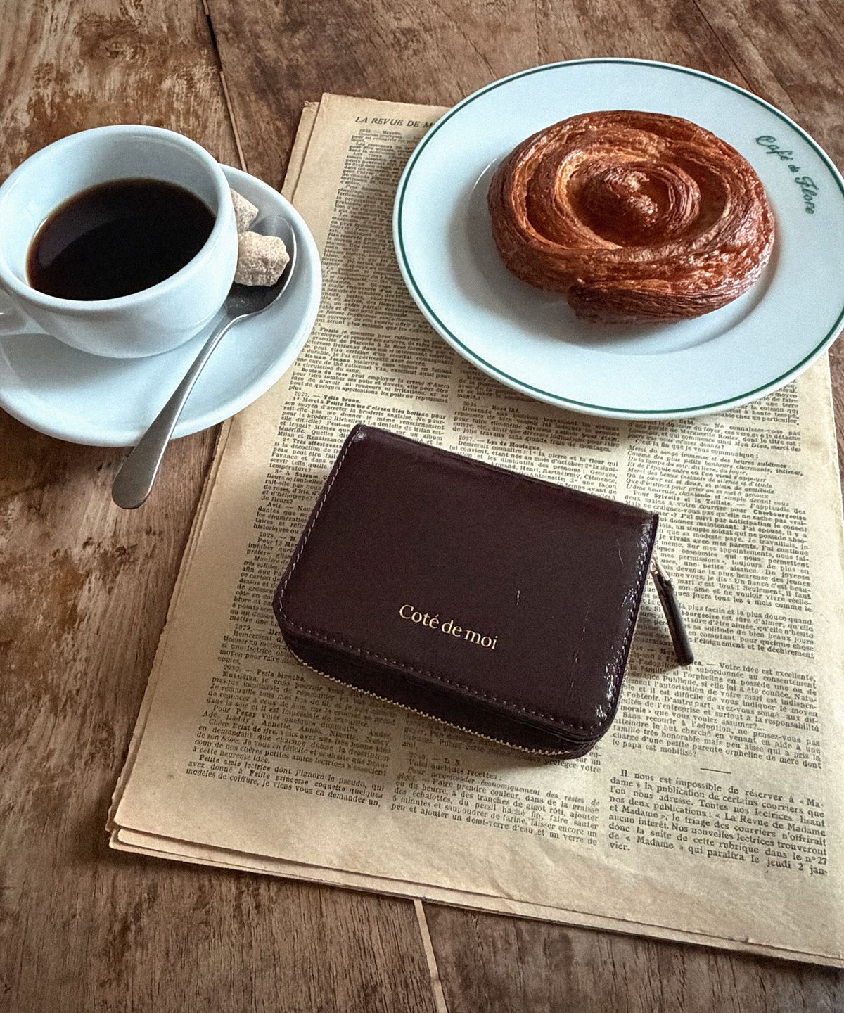 꼬떼드무아(COTEDEMOI) Page Zip Chain Wallet - Chocolate Brown