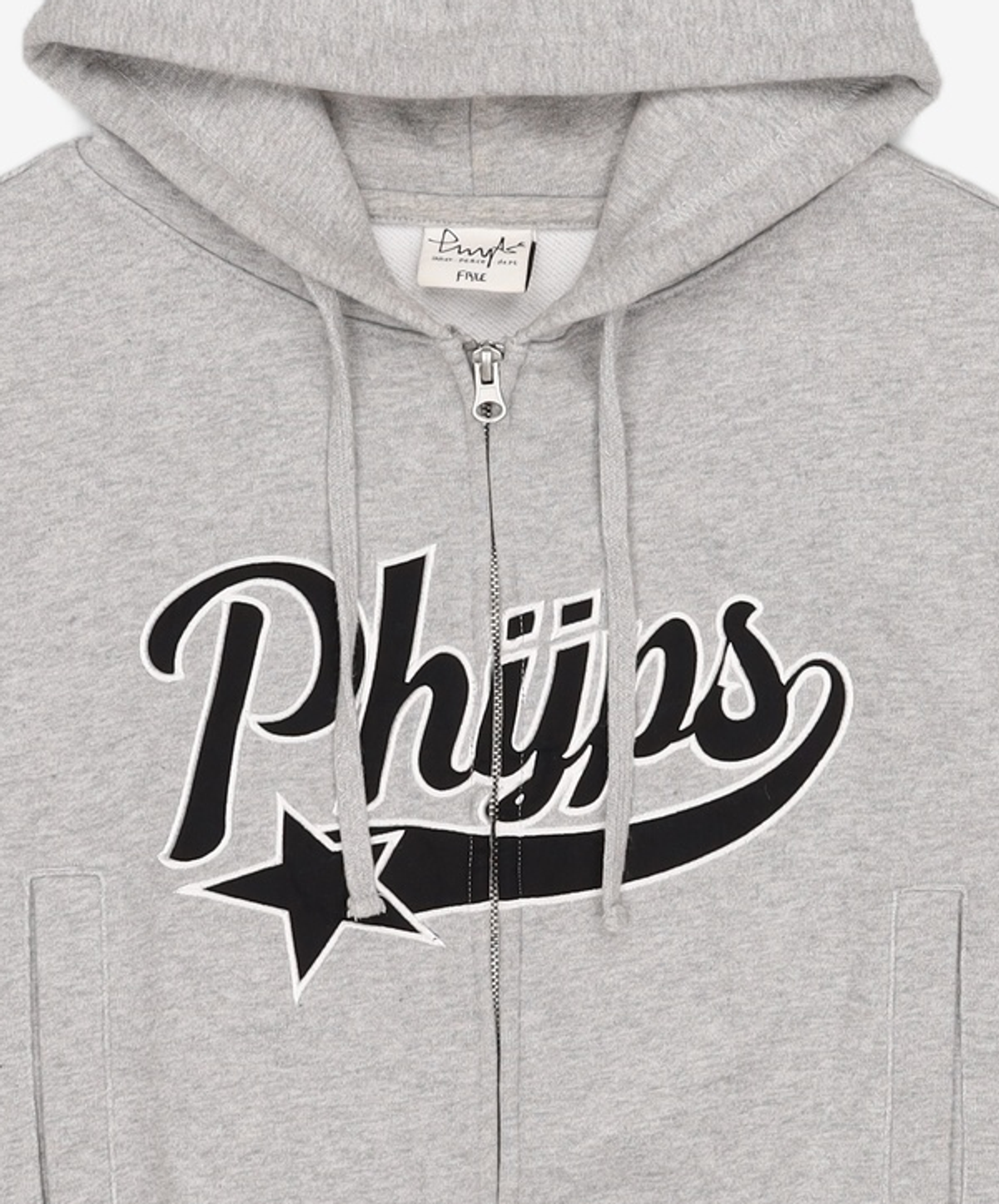 피지컬 디파트먼트(PHYSICAL DEPARTMENT) PHYPS® WOMENS CROP STAR TAIL HOODIE ZIP UP GRAY FREE