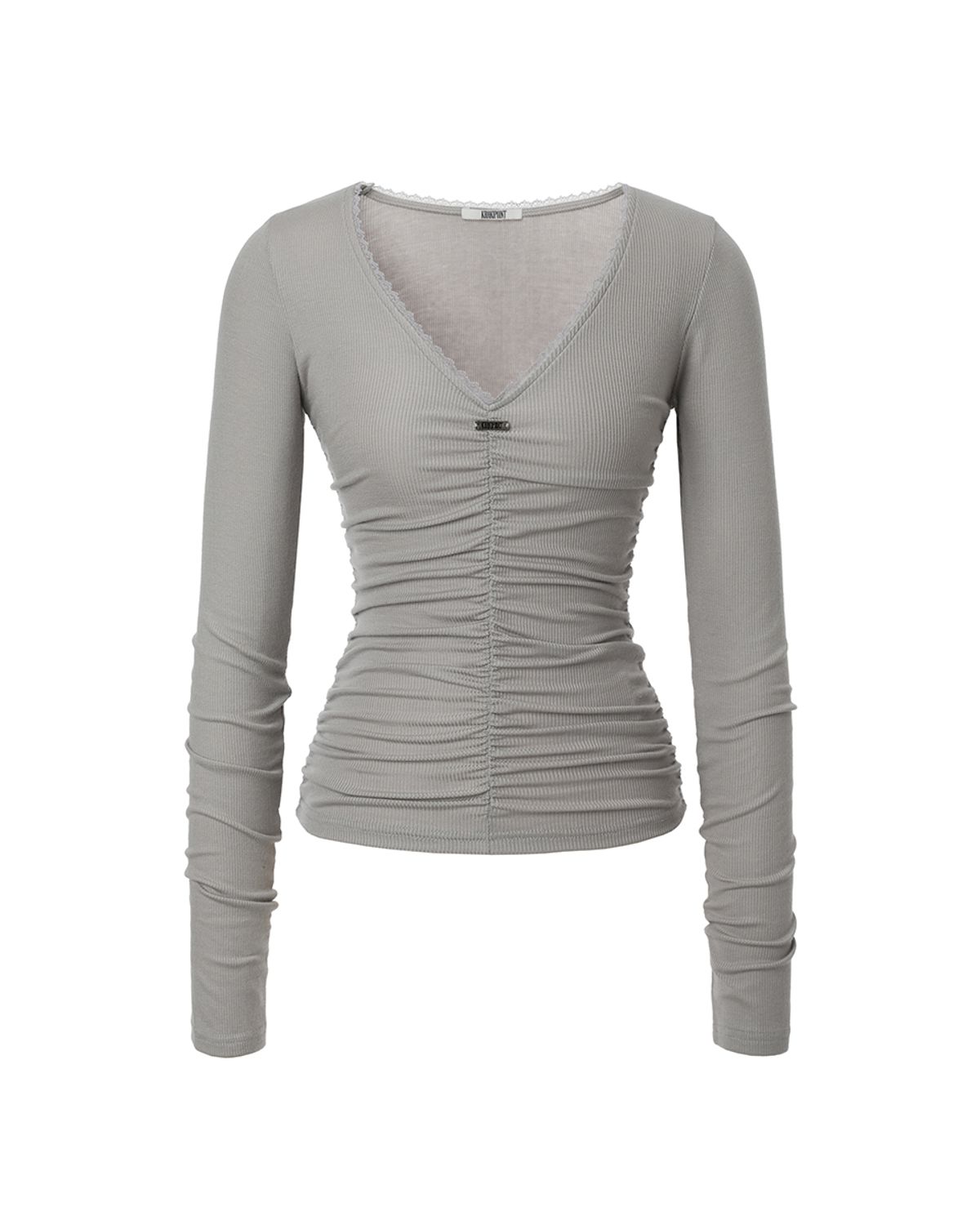 카키포인트(KHAKIPOINT) Lace Shirring Top (gray)