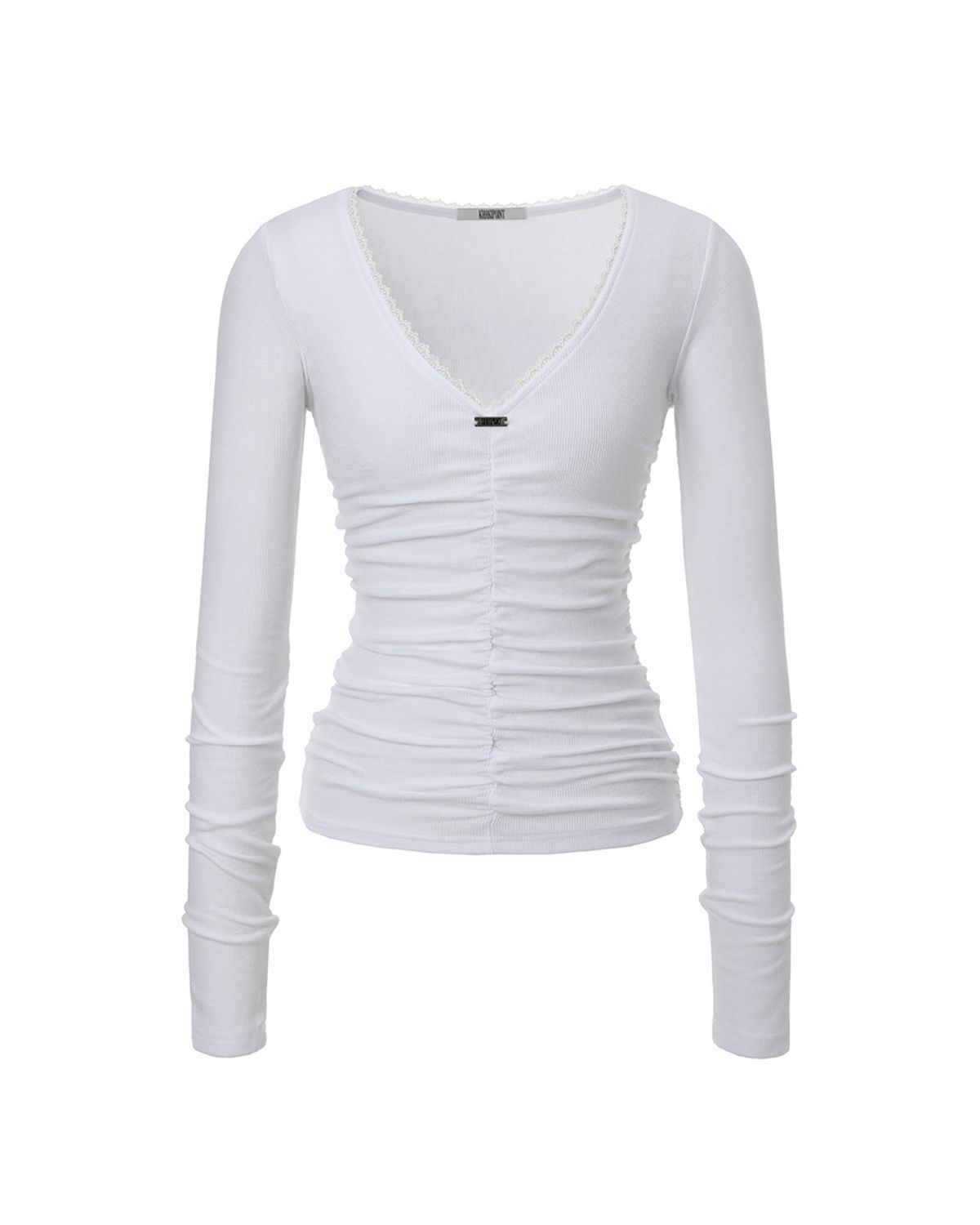 카키포인트(KHAKIPOINT) Lace Shirring Top (ivory)