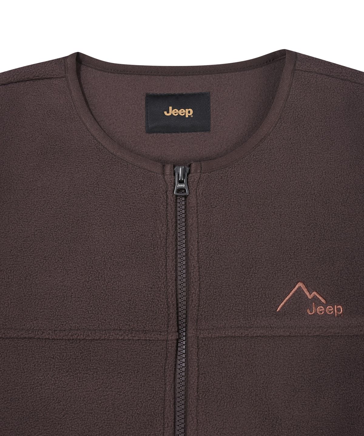 지프(JEEP) 2way Peak-logo 라운드넥 플리스 D/BROWN (JR5TZU192DB)