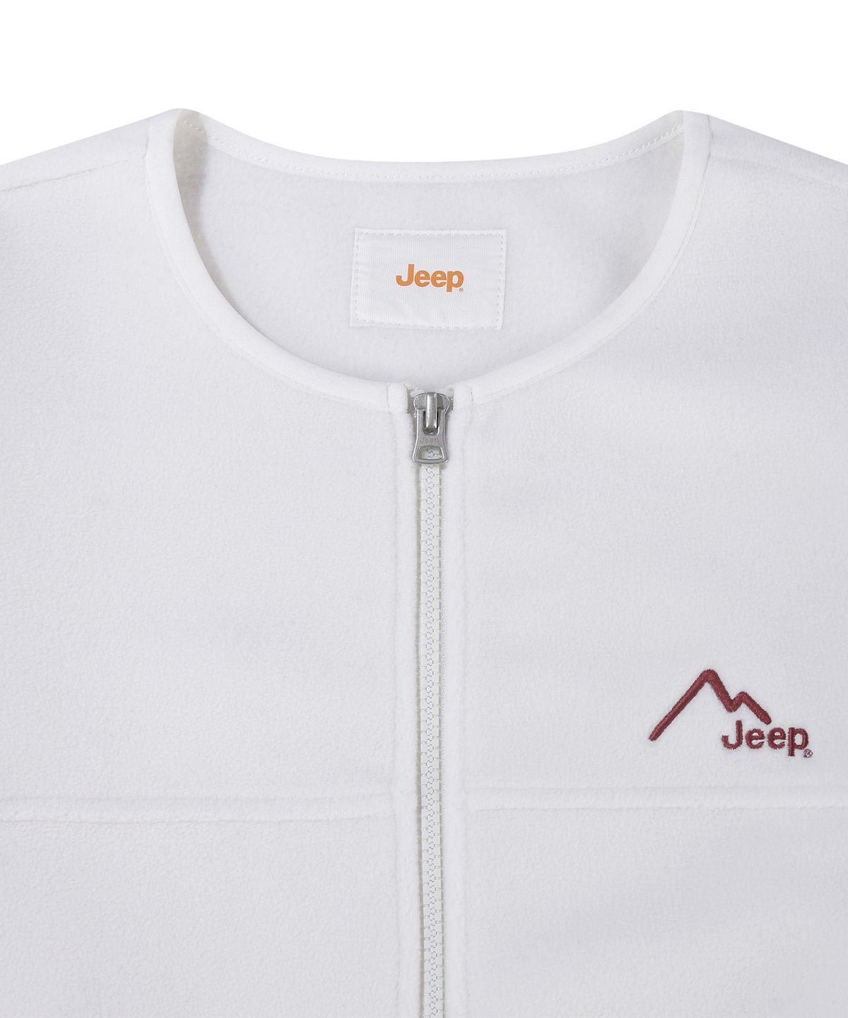 지프(JEEP) 2way Peak-logo 라운드넥 플리스 WHITE (JR5TZU192WH)