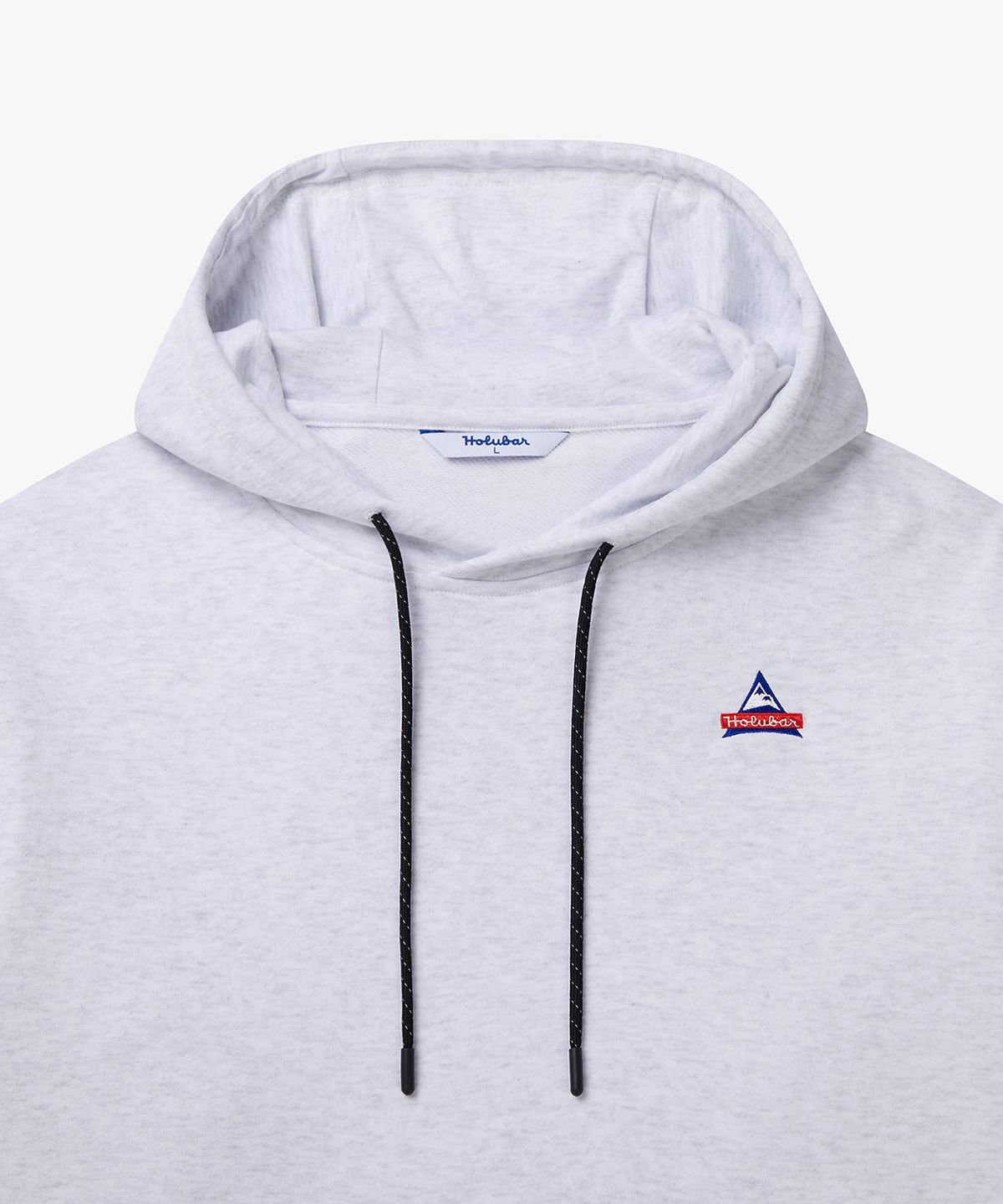 홀루바(HOLUBAR) Basic Logo Hoodie Melange Gray