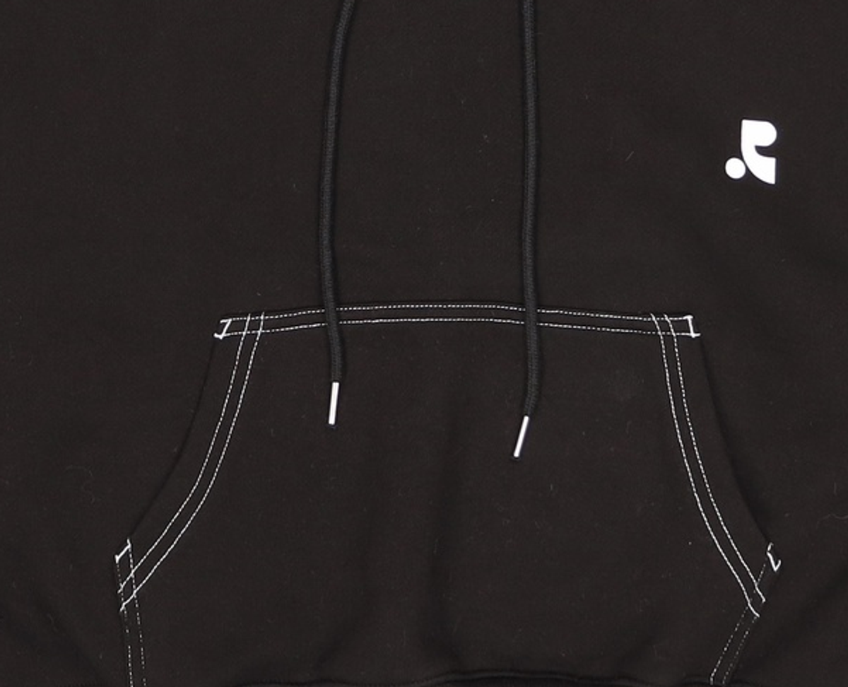 레스트앤레크레이션(REST&RECREATION) STITCH CROPPED HOODIE_BLACK ONE SIZE