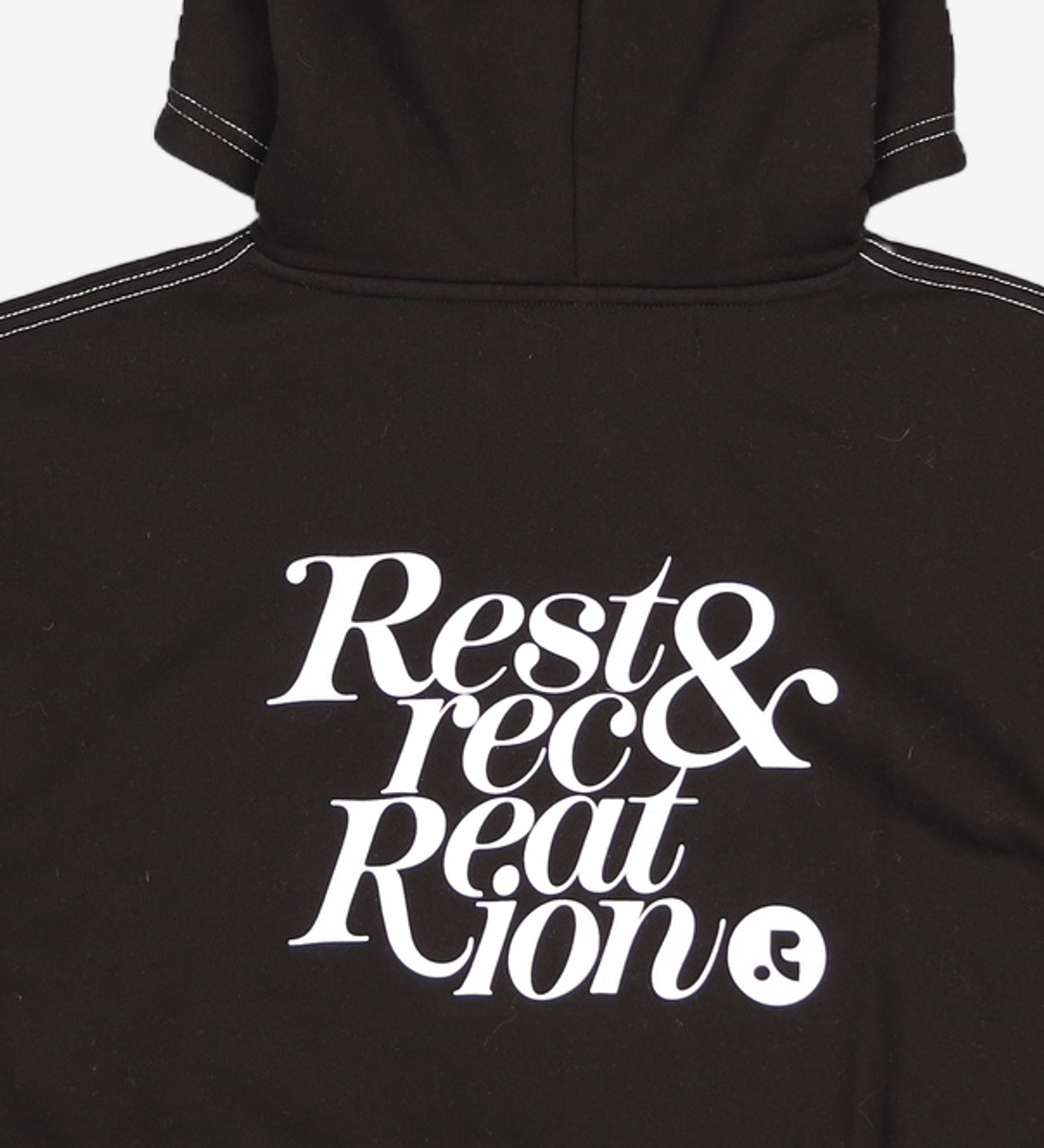 레스트앤레크레이션(REST&RECREATION) STITCH CROPPED HOODIE_BLACK ONE SIZE